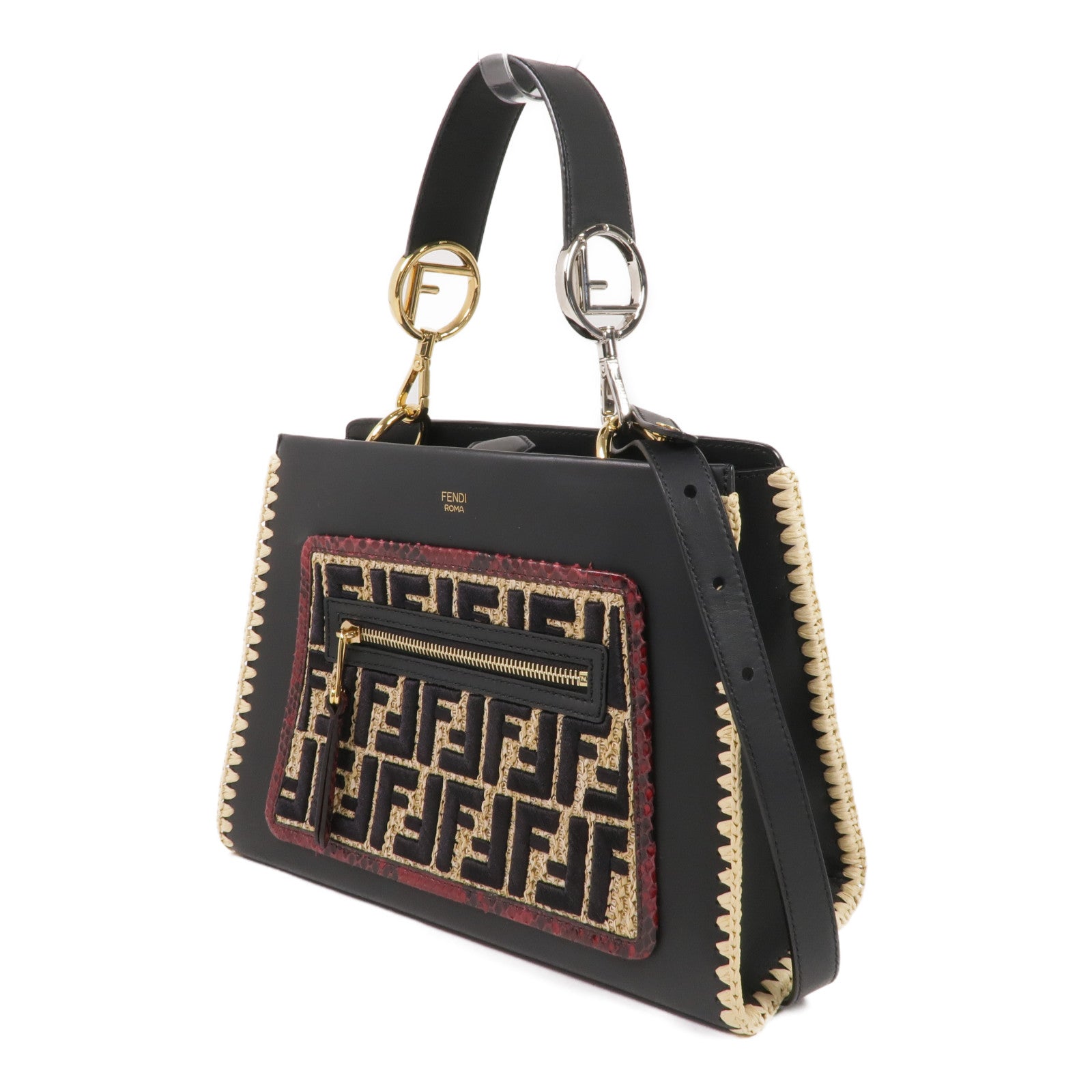 FENDI 牛皮皮革/蛇皮皮革2 Way Shoulder手挽肩背兩用袋