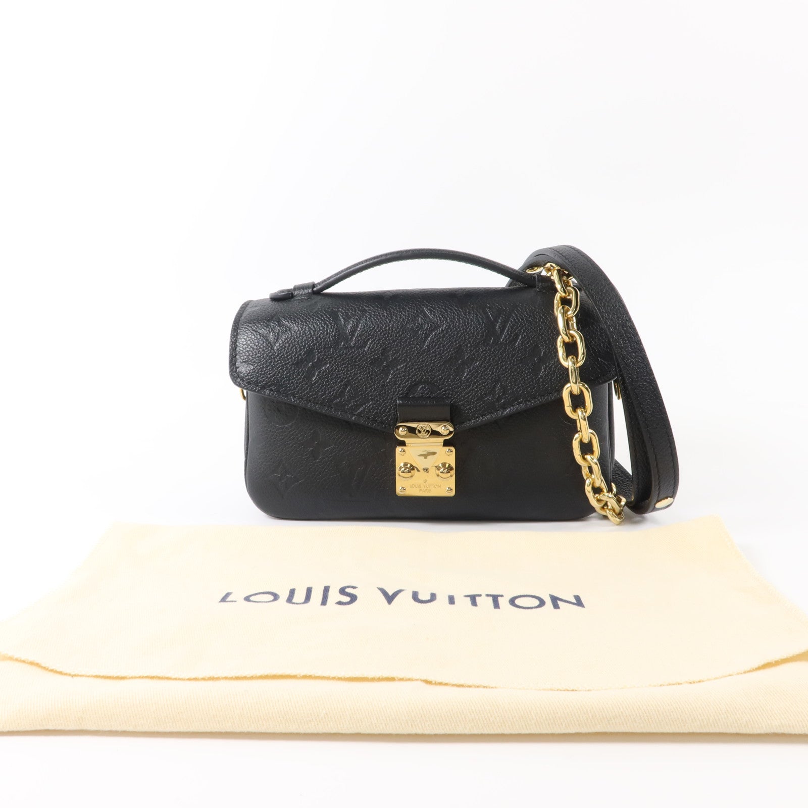 LOUIS VUITTON Monogram Empreinte Pochette Metis East West手挽肩背兩用袋