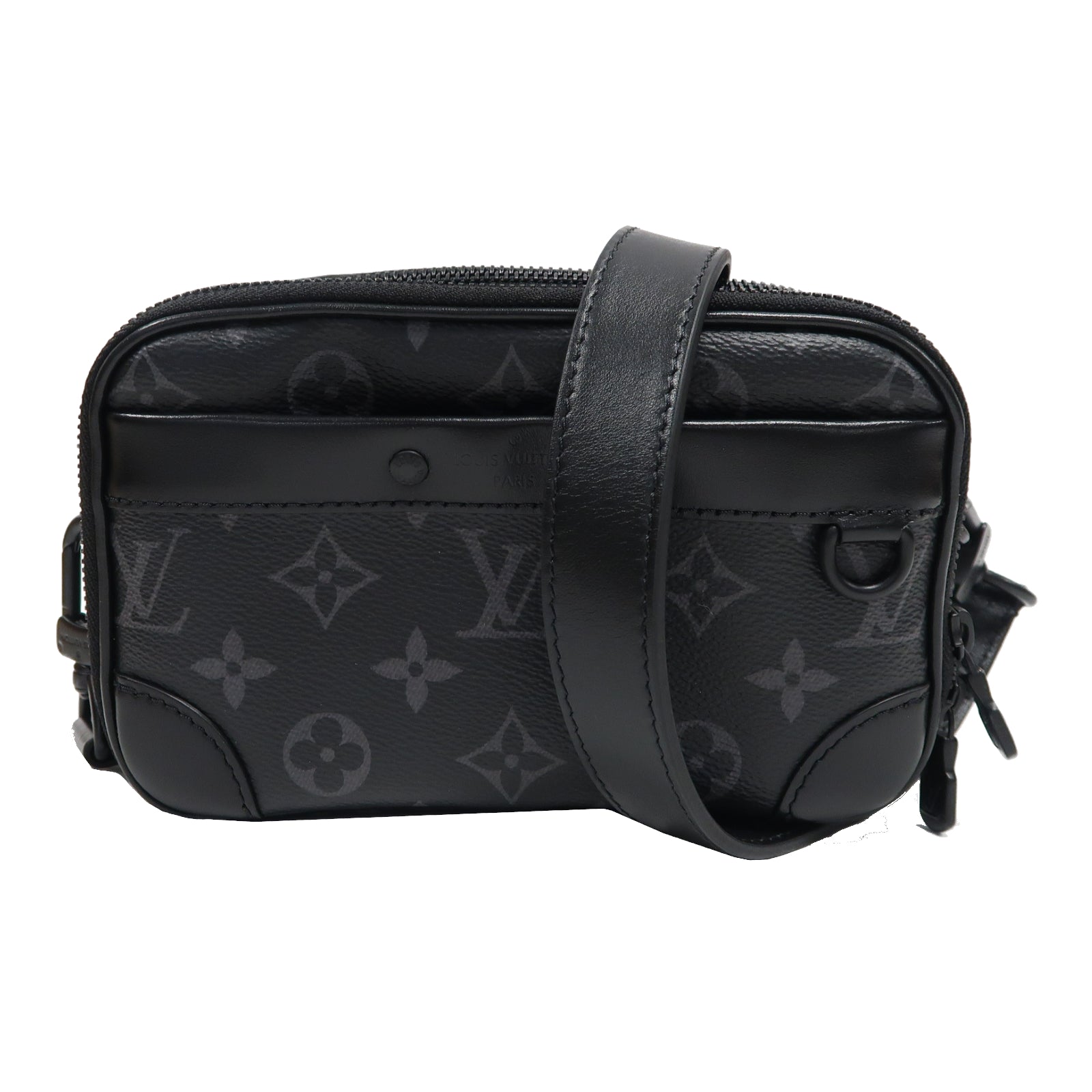 LOUIS VUITTON Monogram Eclipse Alpha Messenger肩背袋黑色