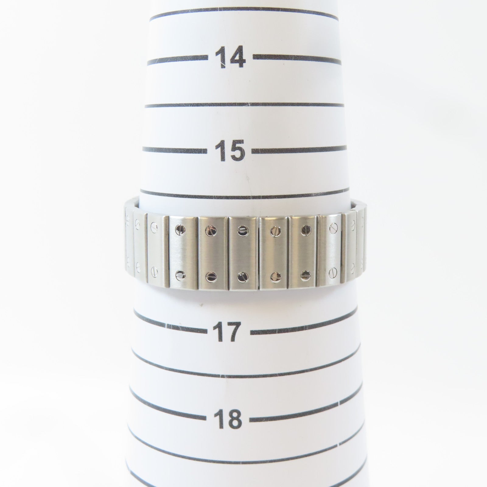 CARTIER Santos Galbee 1564不鏽鋼手錶石英機芯米色#16cm