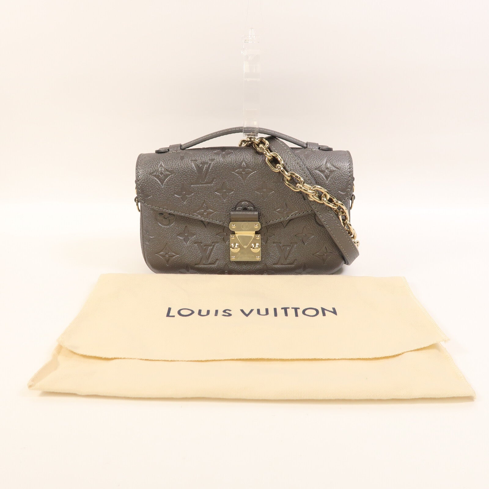 LOUIS VUITTON Monogram Empreinte Pochette Metis East West金扣手挽肩背兩用袋