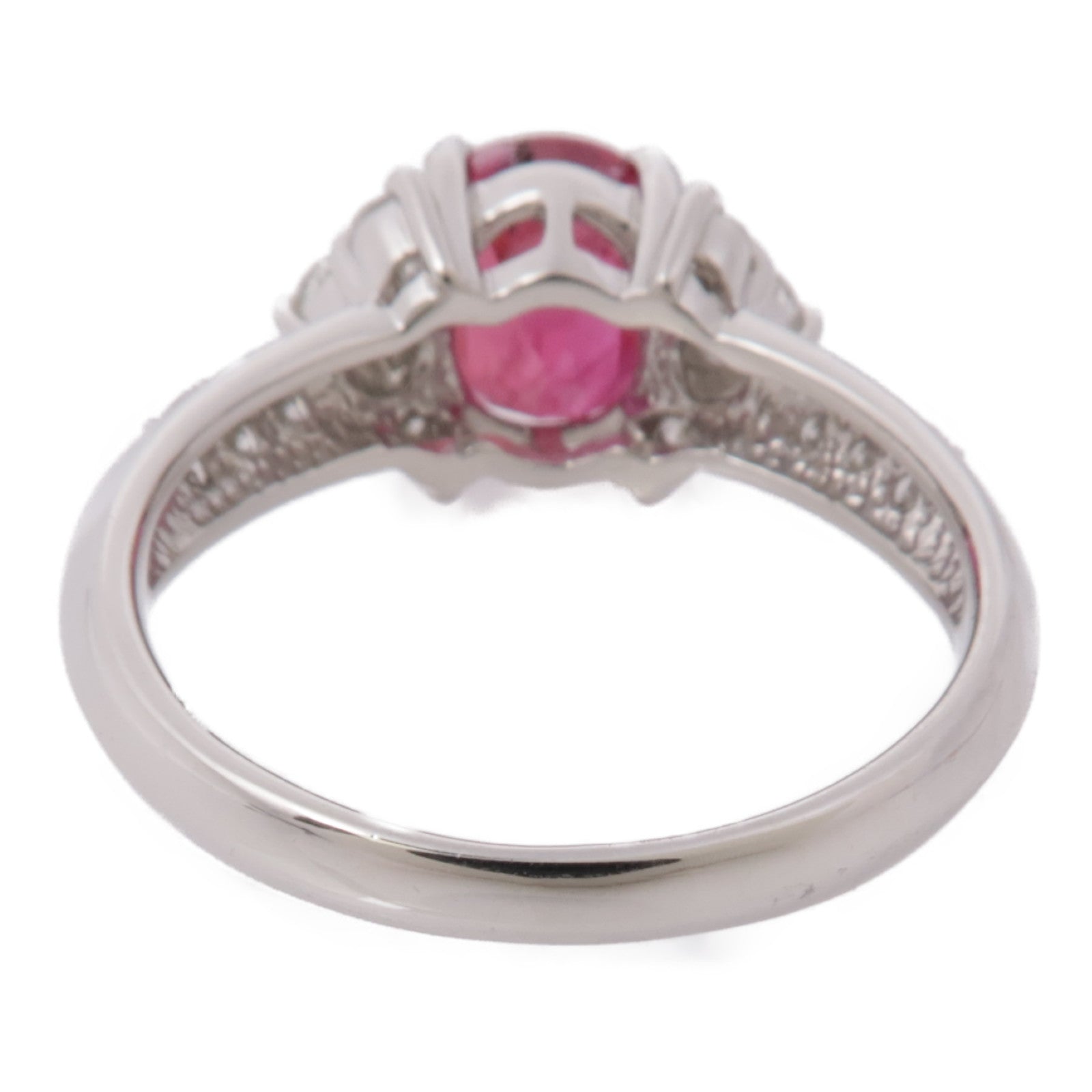 JEWELRY 【激減優惠】PT900鉑金Ruby Diamond Ring紅寶石/鑽石戒指US#7