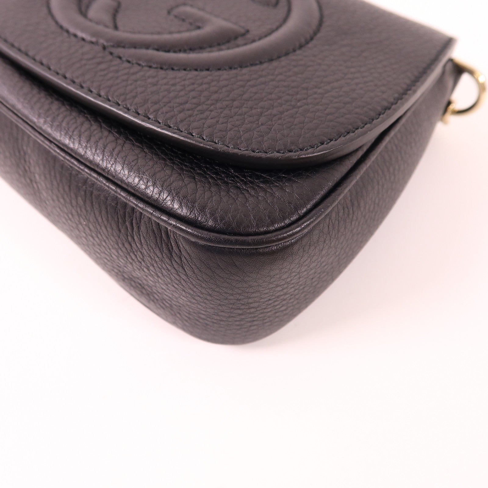 GUCCI 牛皮皮革Soho金扣鏈帶肩背袋