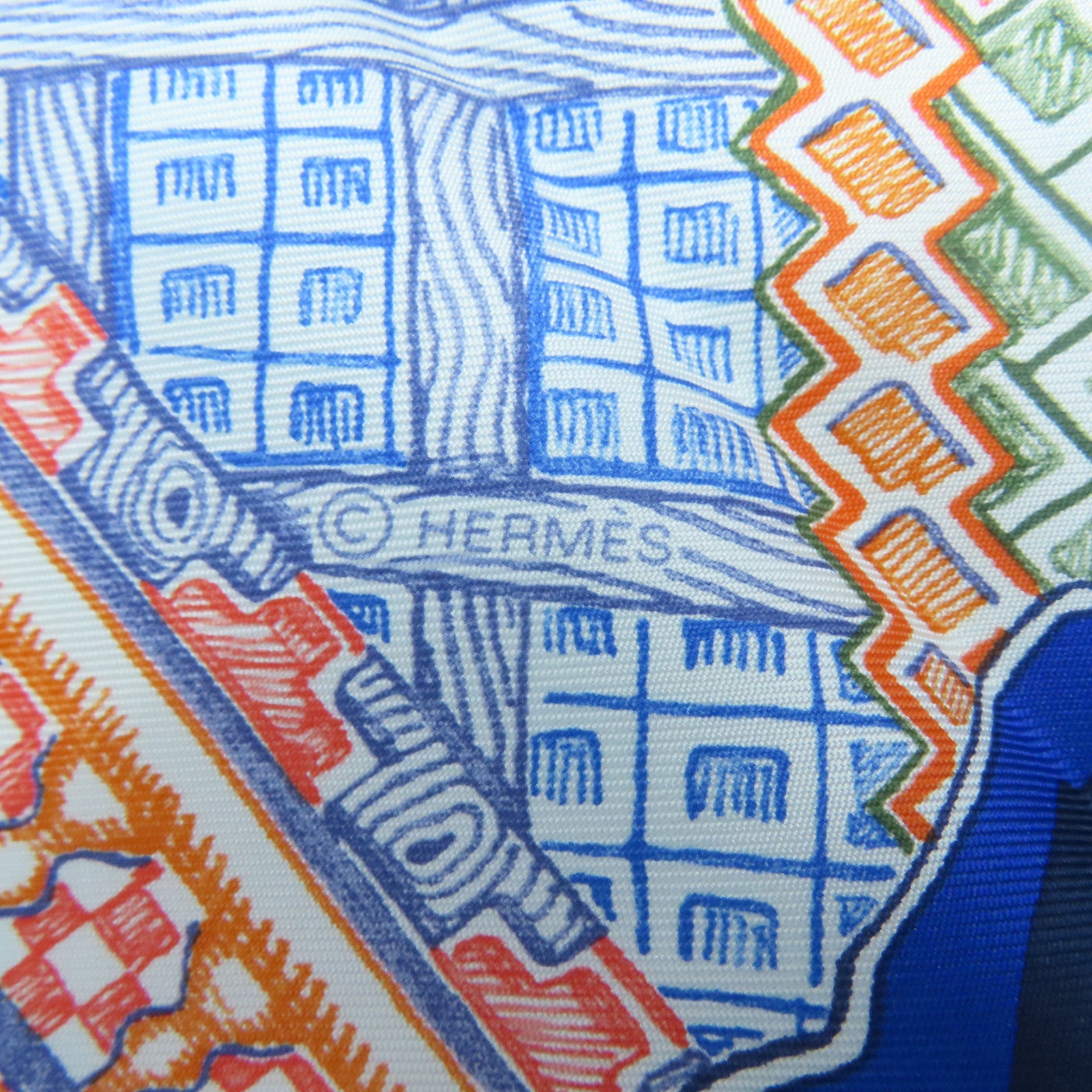 HERMES 【激減優惠】絲質Scarf絲巾藍色/啡色/橙色/米色