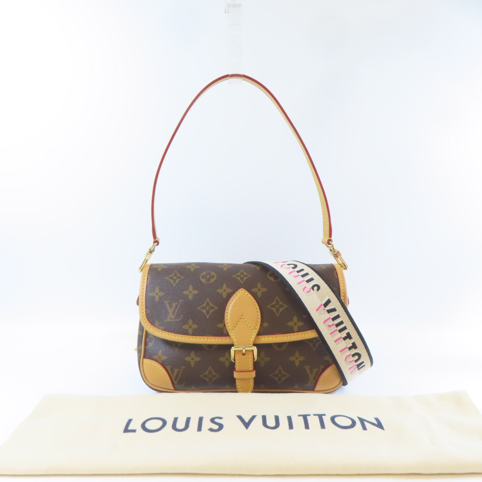 LOUIS VUITTON Monogram Diane金扣手挽肩背兩用袋啡色