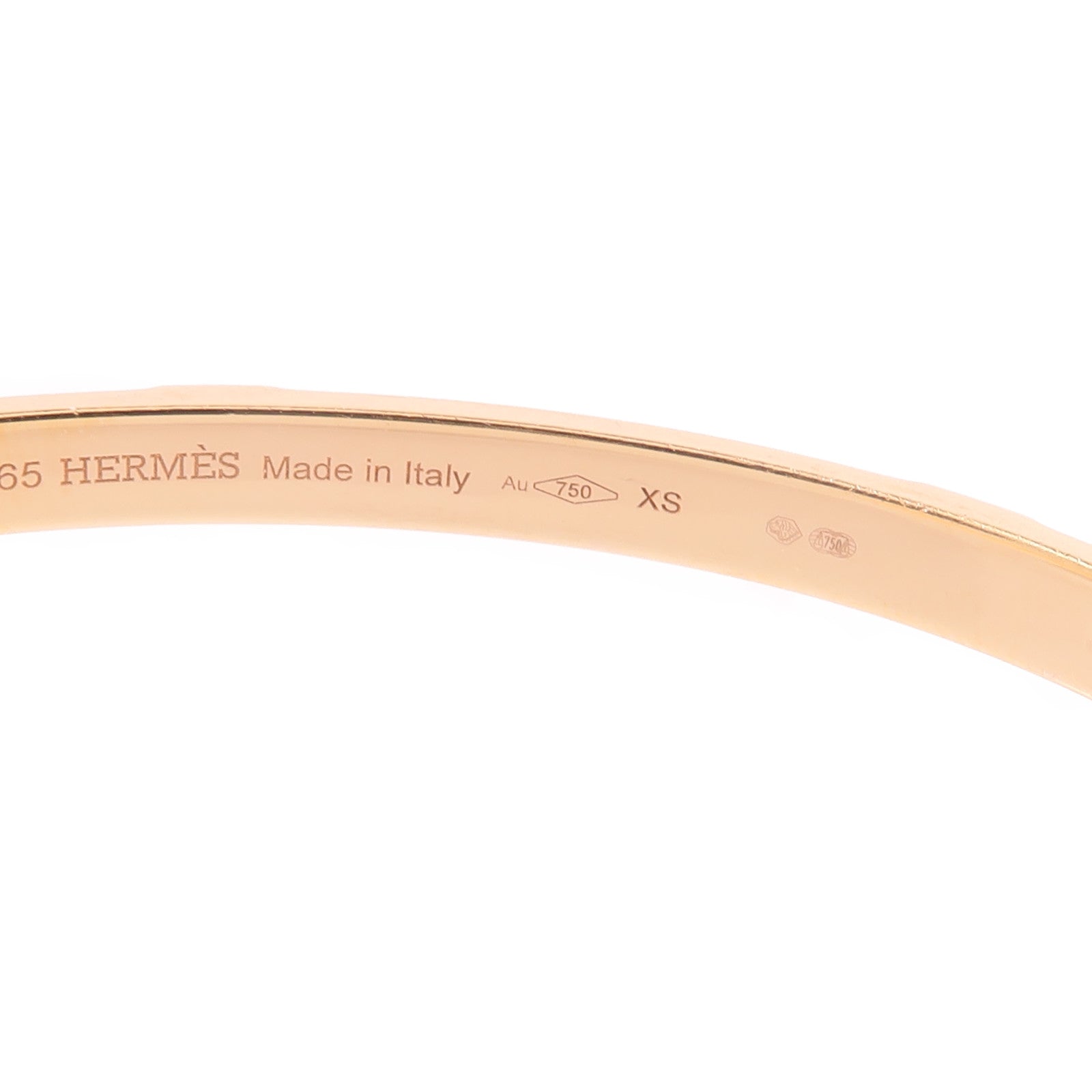 HERMES 18K玫瑰金Mini Clous Bracelet手鐲