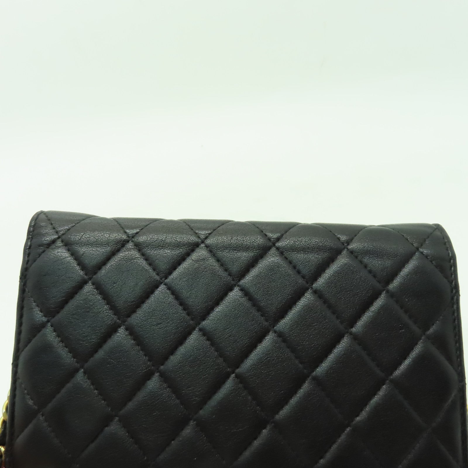 CHANEL 牛皮皮革Wallet on Chain金扣鏈帶肩背袋黑色