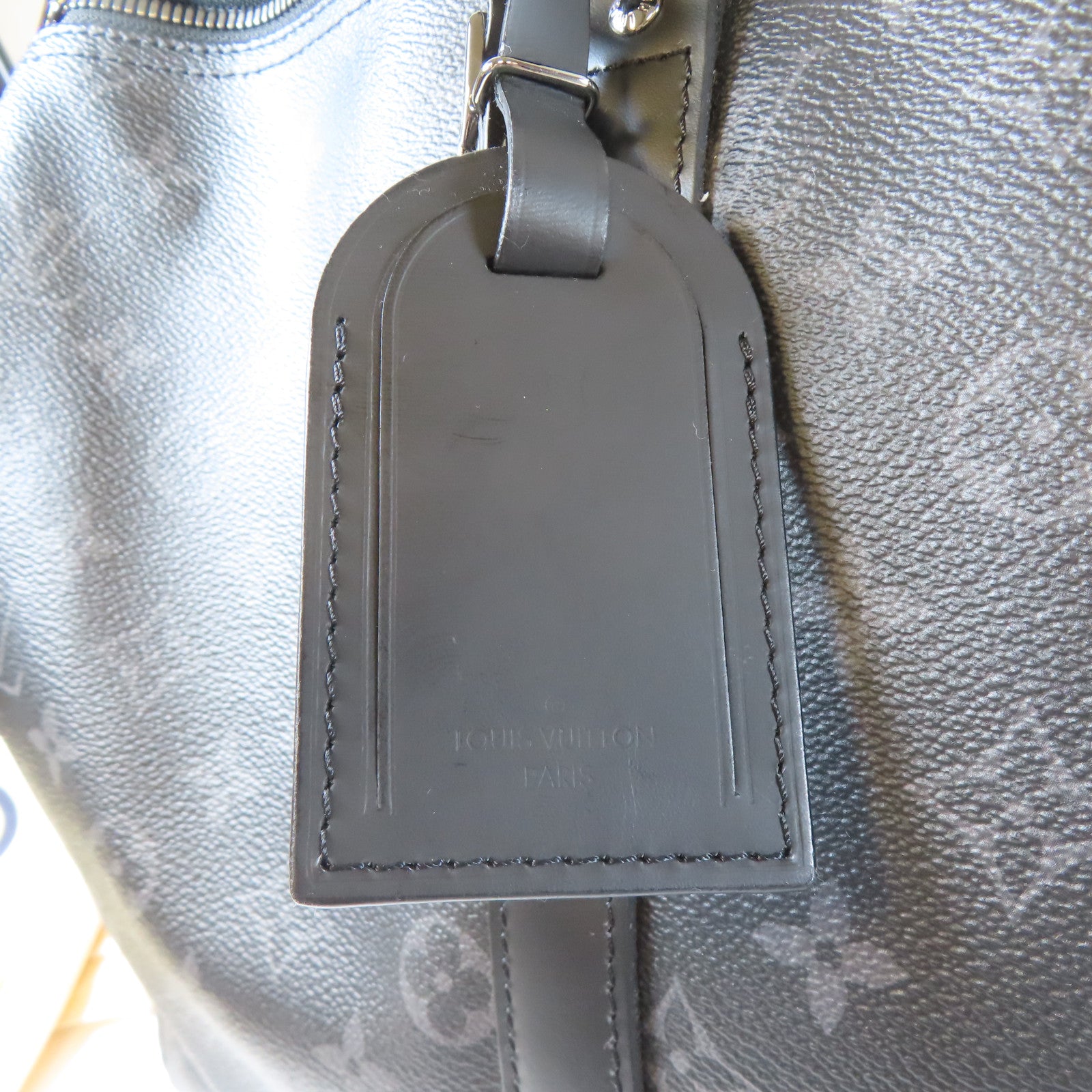 LOUIS VUITTON 【激減優惠】Monogram Eclipse Keepall Bandouliere 45銀扣手挽肩背兩用袋黑色