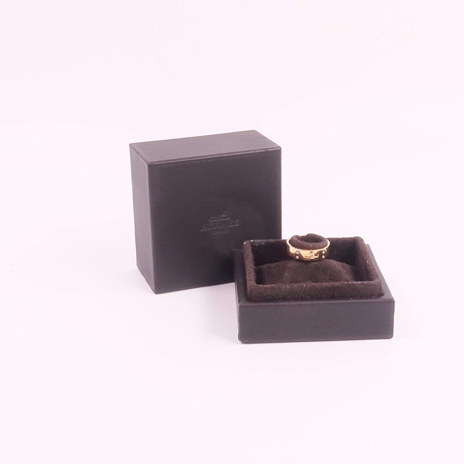 HERMES 18K玫瑰金Kelly Ring鑽石戒指