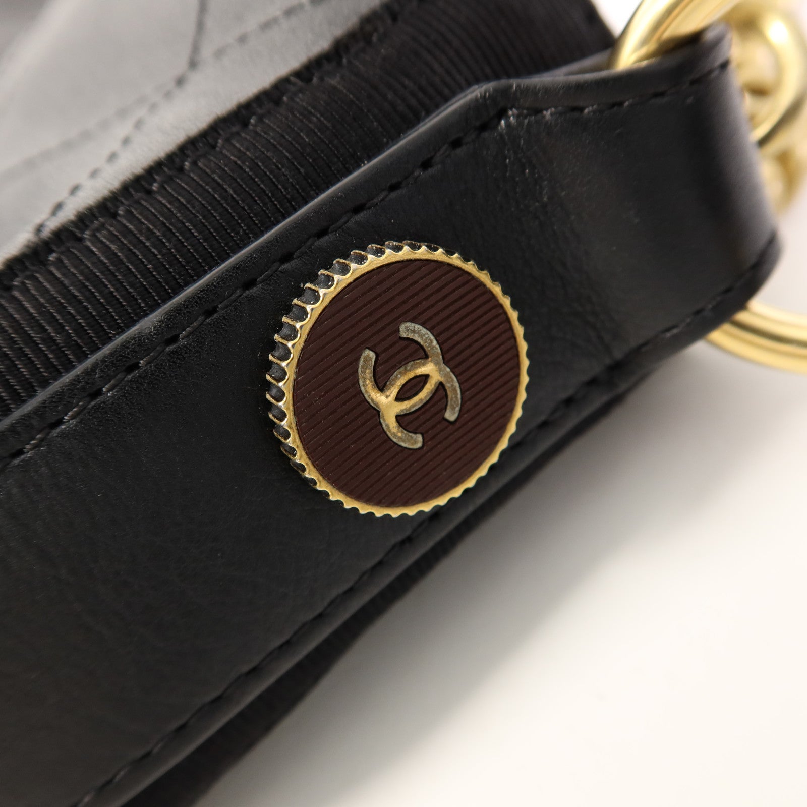 CHANEL 牛皮皮革2 Way Shoulder Bag金扣手挽肩背兩用袋