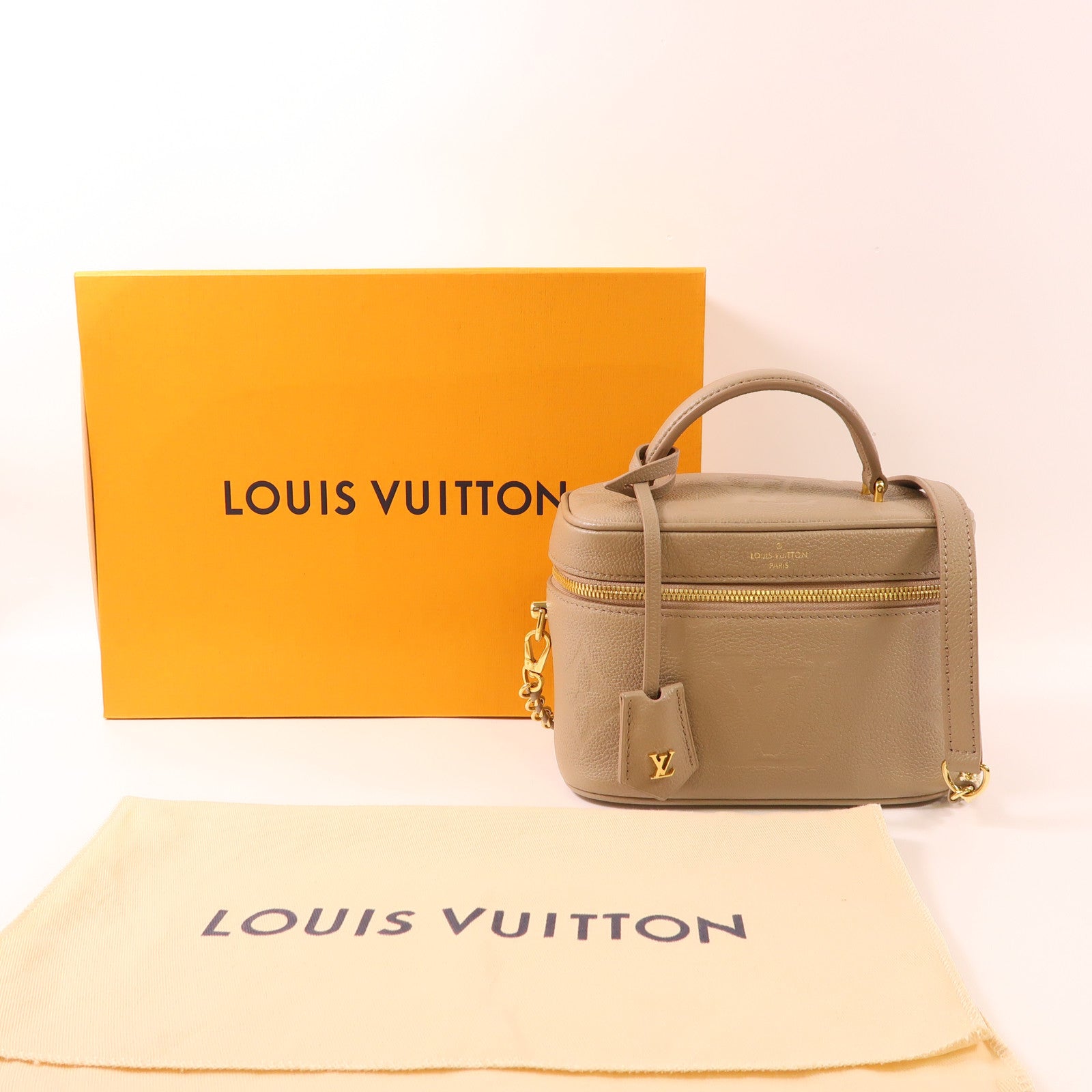 LOUIS VUITTON LV GHW Vanity PM 2 Way Bag M45608 Monogram Empreinte Beige