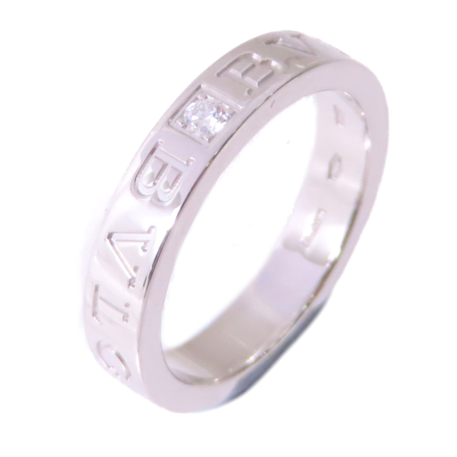 BVLGARI 18K白金/鑽石B.Zero1 Essential Diamond Ring戒指US#6.75