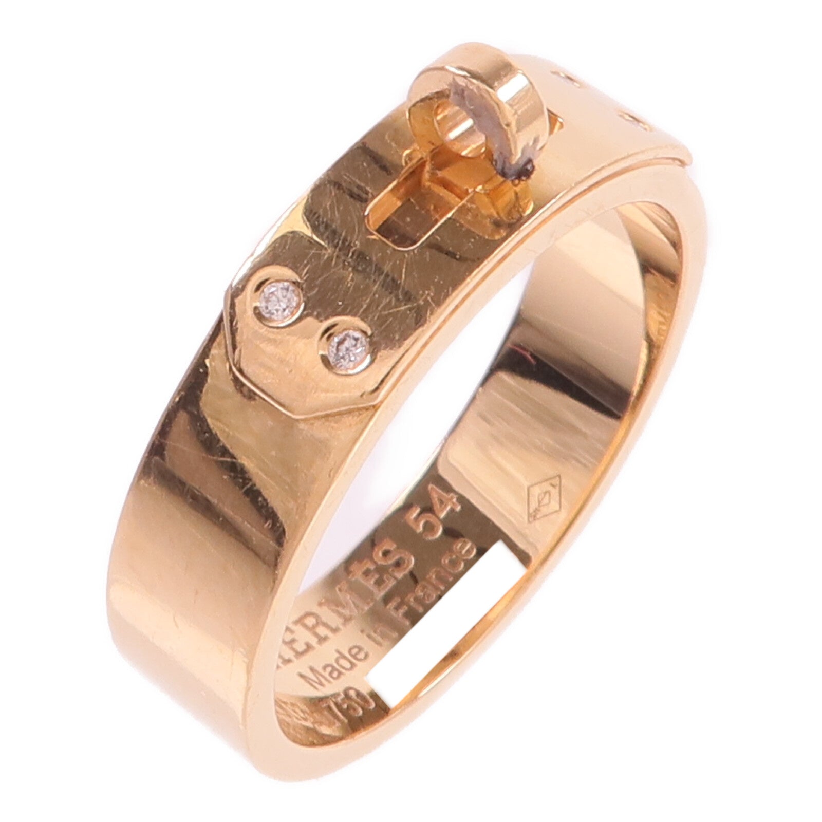 HERMES 【激減優惠】18K玫瑰金Kelly Ring鑽石戒指