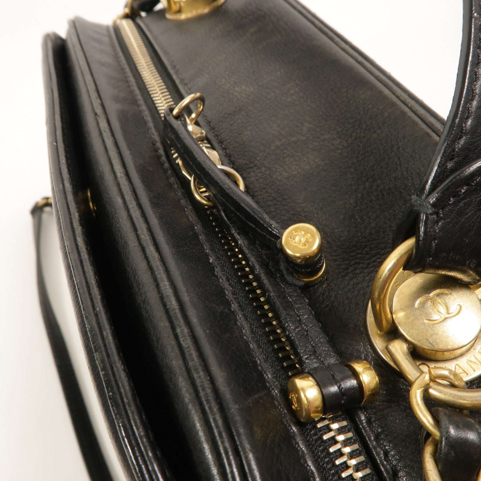 CHANEL 牛皮皮革Shoulder Bag鏈帶手挽肩背兩用袋