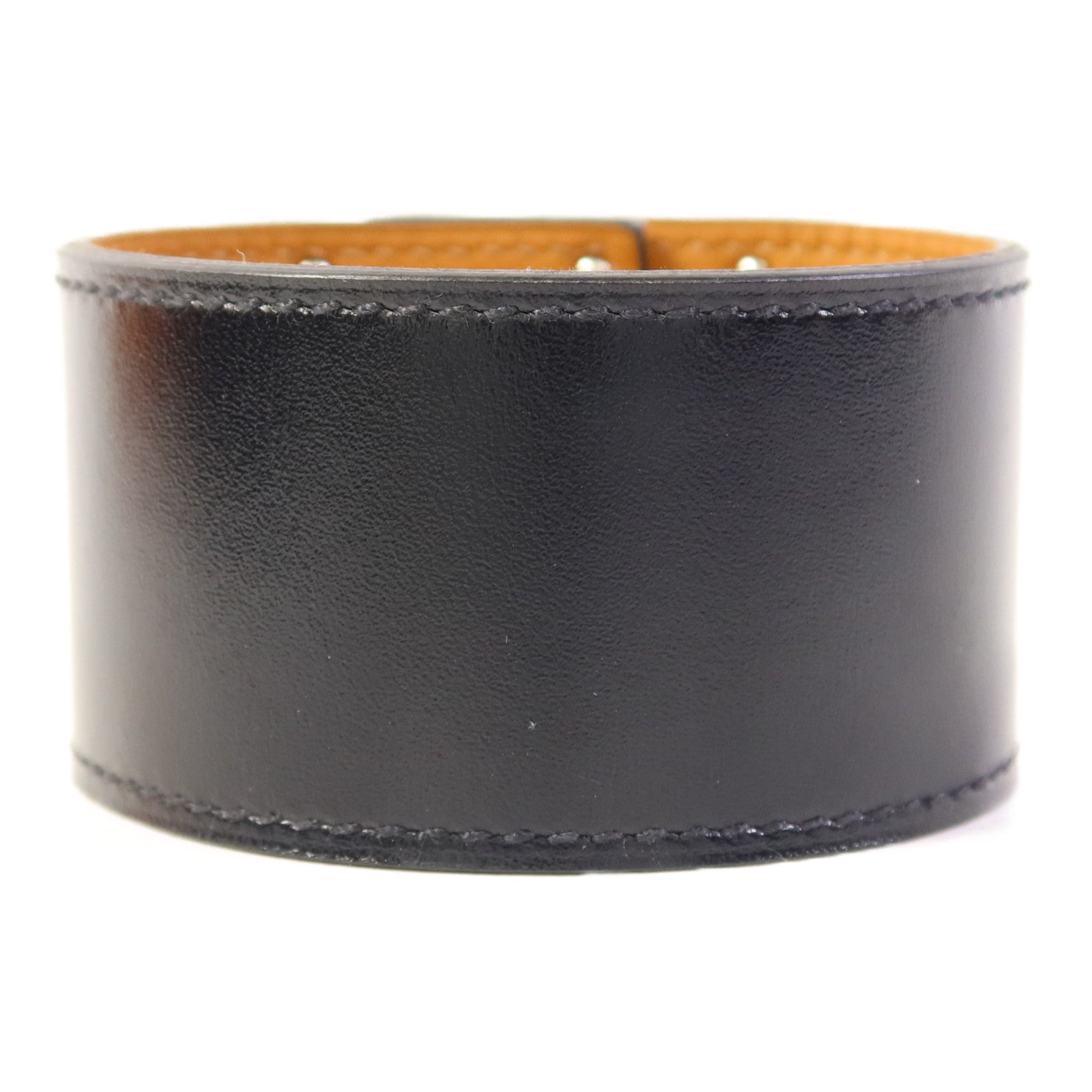 HERMES 皮革Kelly Dog銀扣手鐲