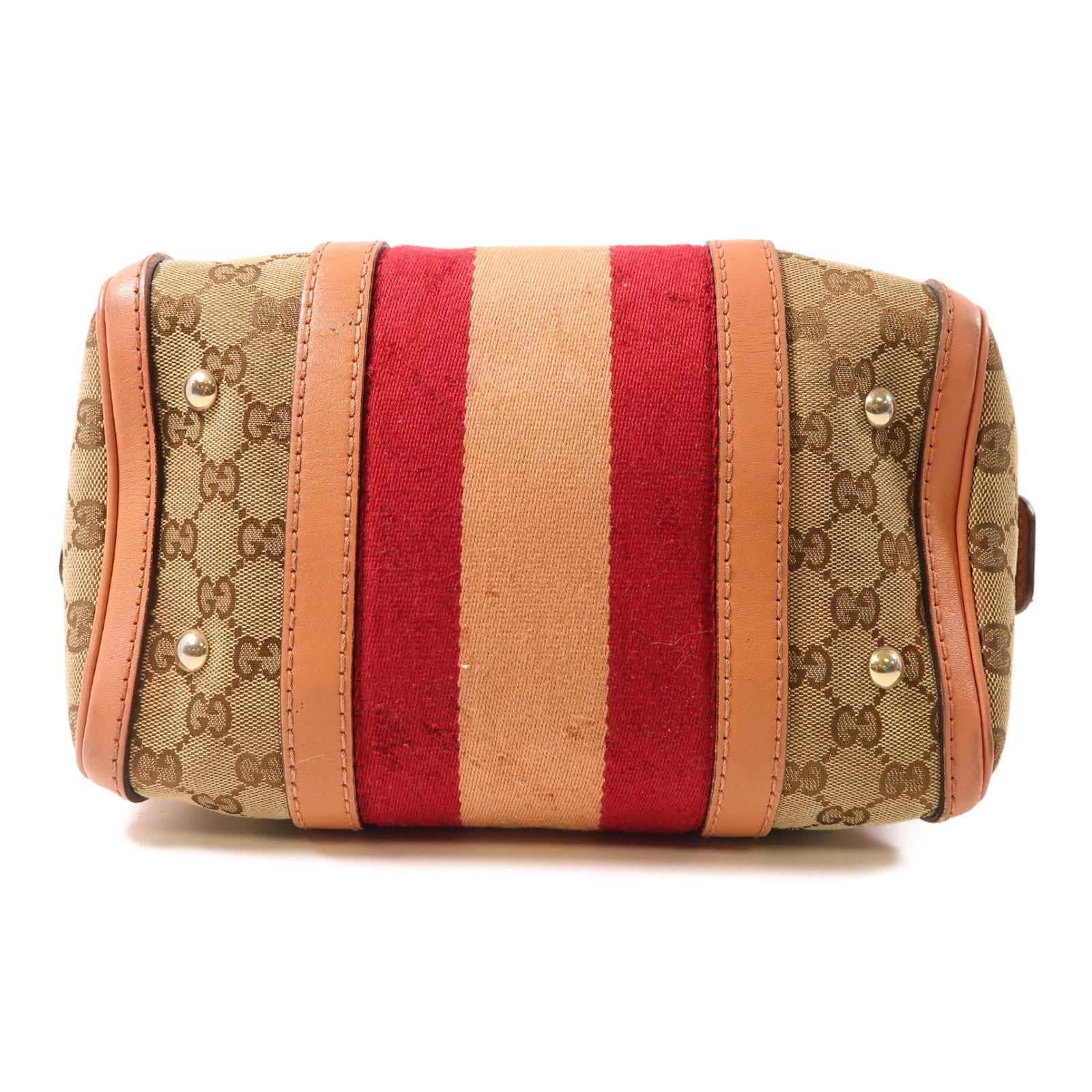 GUCCI GG帆布Shoulder Bag金扣手挽肩背兩用袋啡色/粉紅色