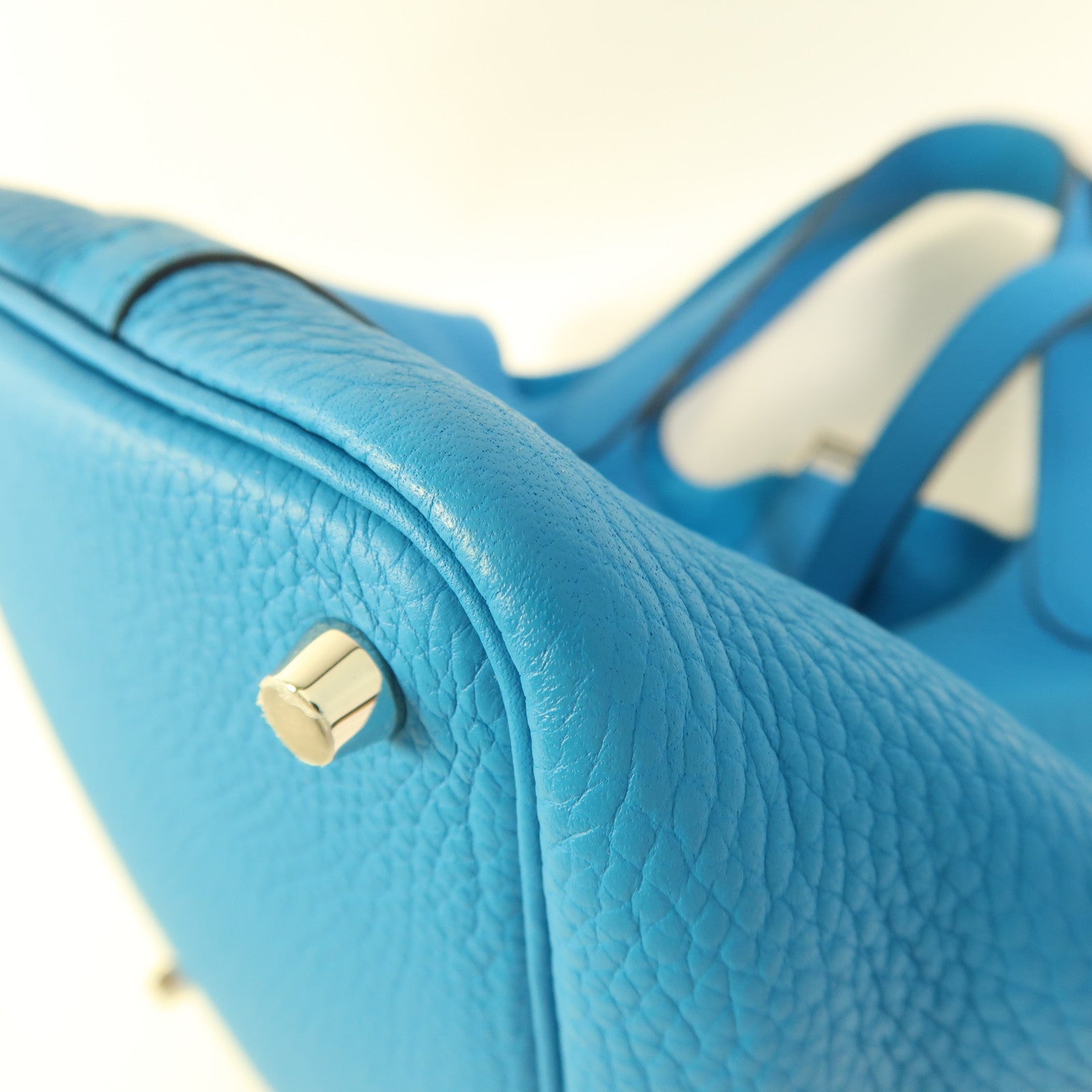 HERMES Clemence皮革Picotin PM銀扣手挽袋Bleu Zanzibar