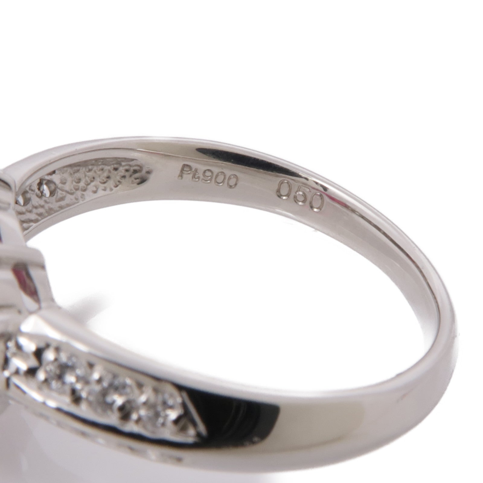 JEWELRY 【激減優惠】PT900鉑金Ruby Diamond Ring紅寶石/鑽石戒指US#7