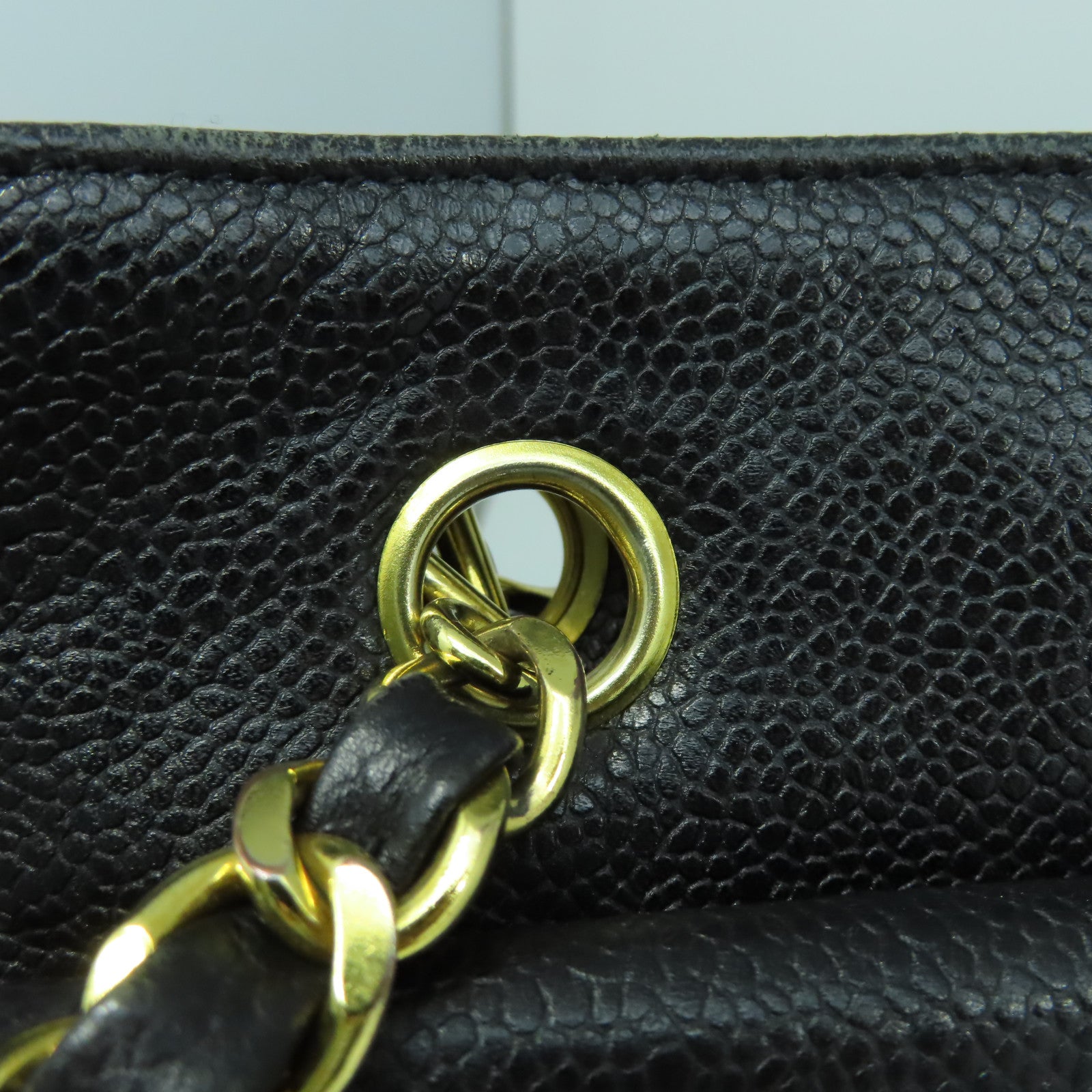 CHANEL 【激減優惠】牛皮皮革Tote Bag金扣肩背袋黑色