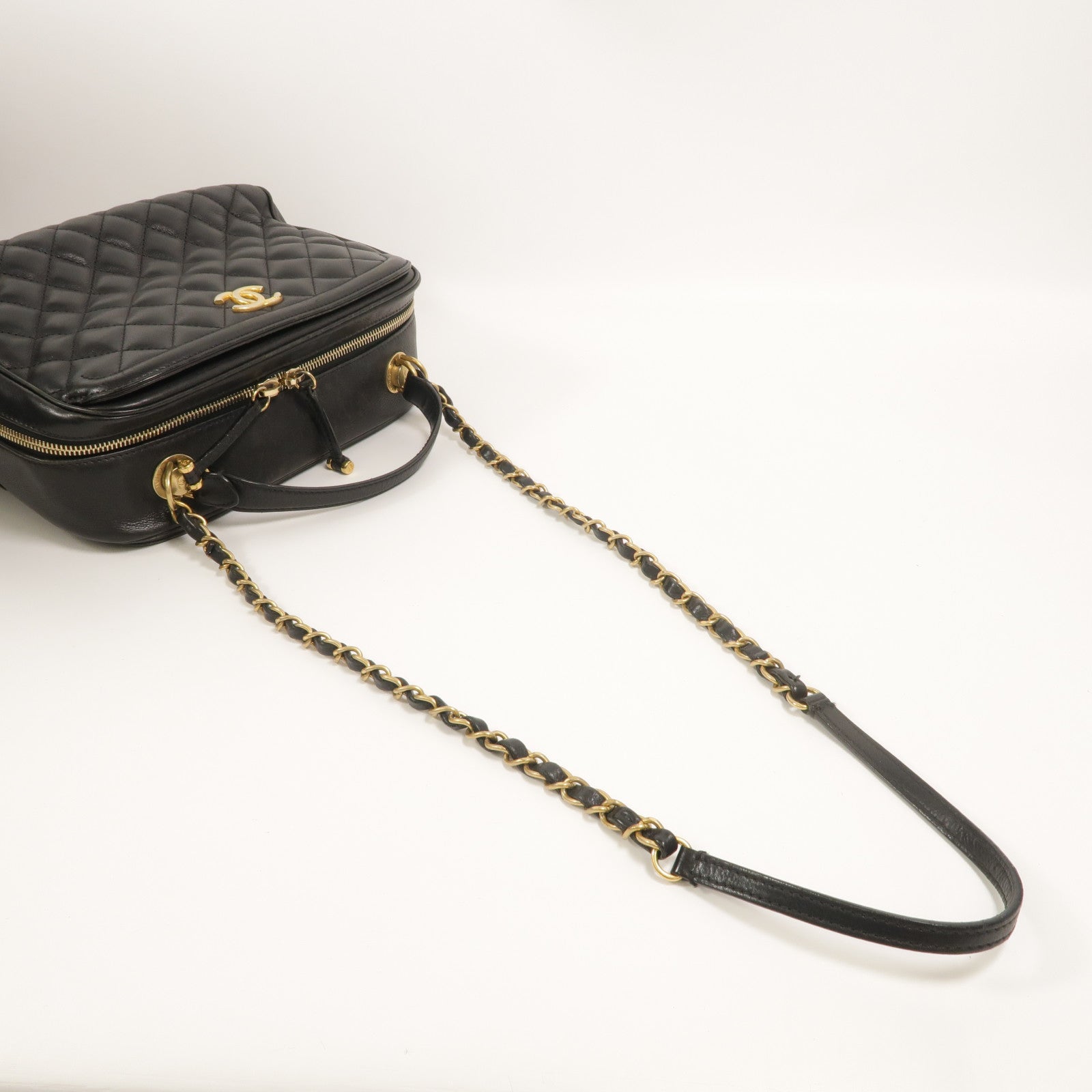 CHANEL 牛皮皮革Shoulder Bag鏈帶手挽肩背兩用袋