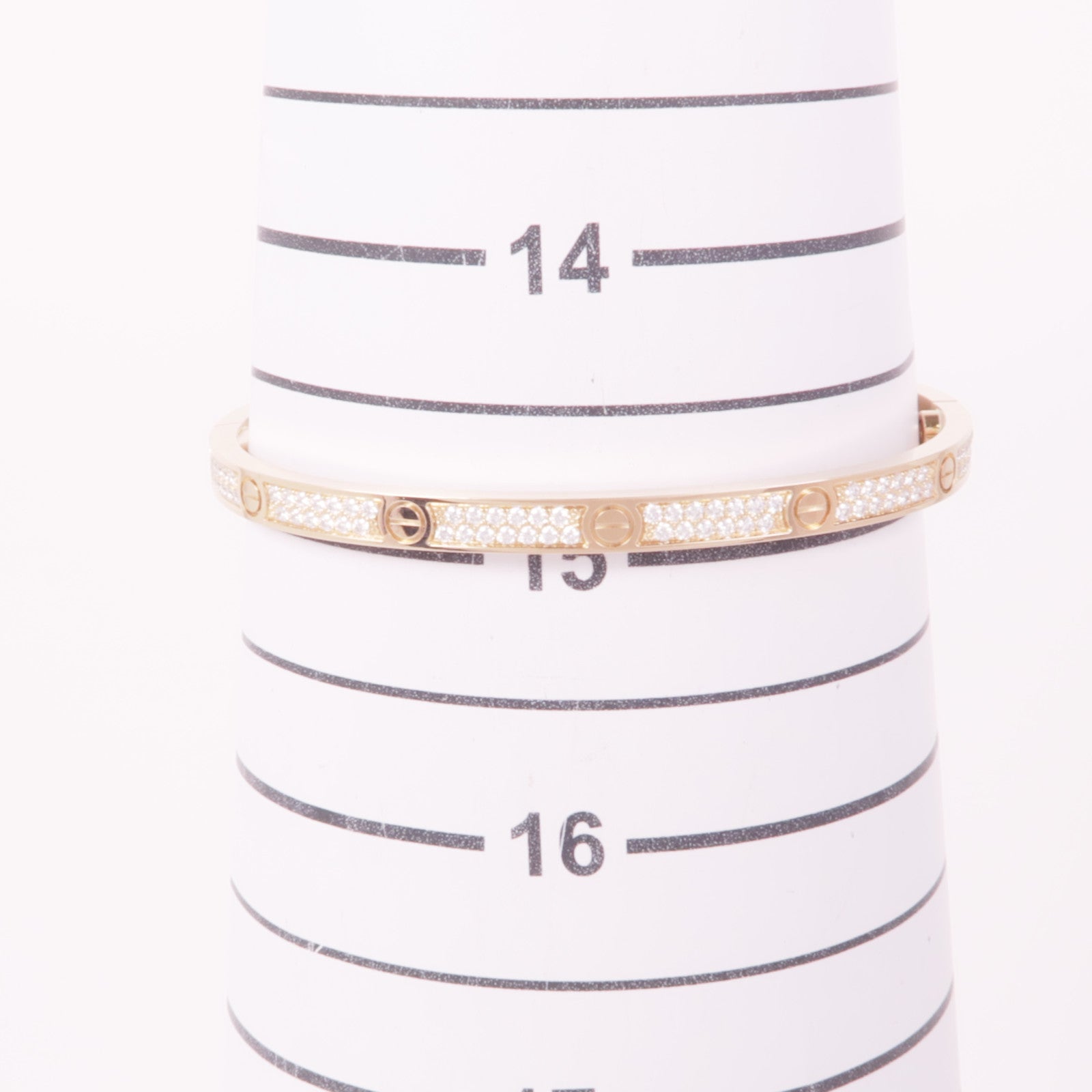 CARTIER 18K玫瑰金Love Bracelet Small Model Full Diamond鑽石手鐲Cartier#16