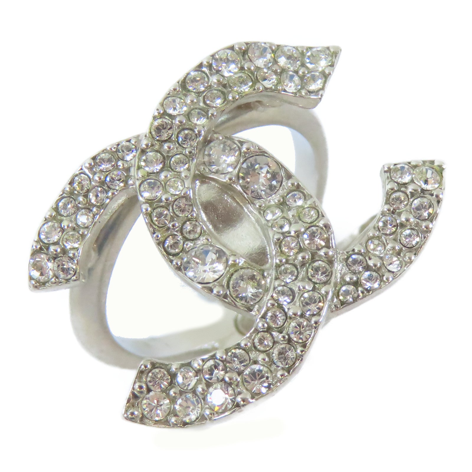 CHANEL 金屬/水晶Ring戒指US#6