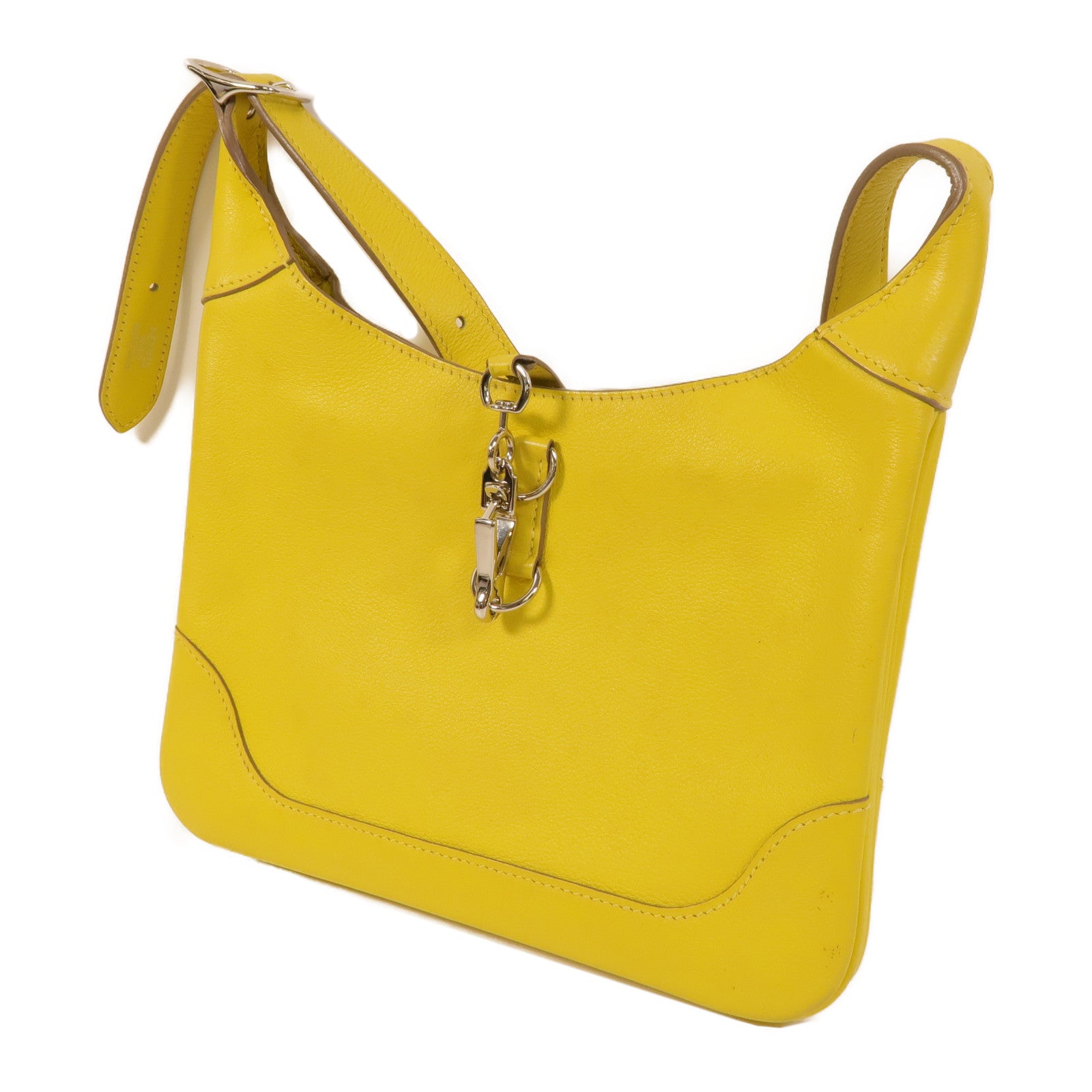 HERMES Evergrain皮革Trim Duo 24肩背袋Lime