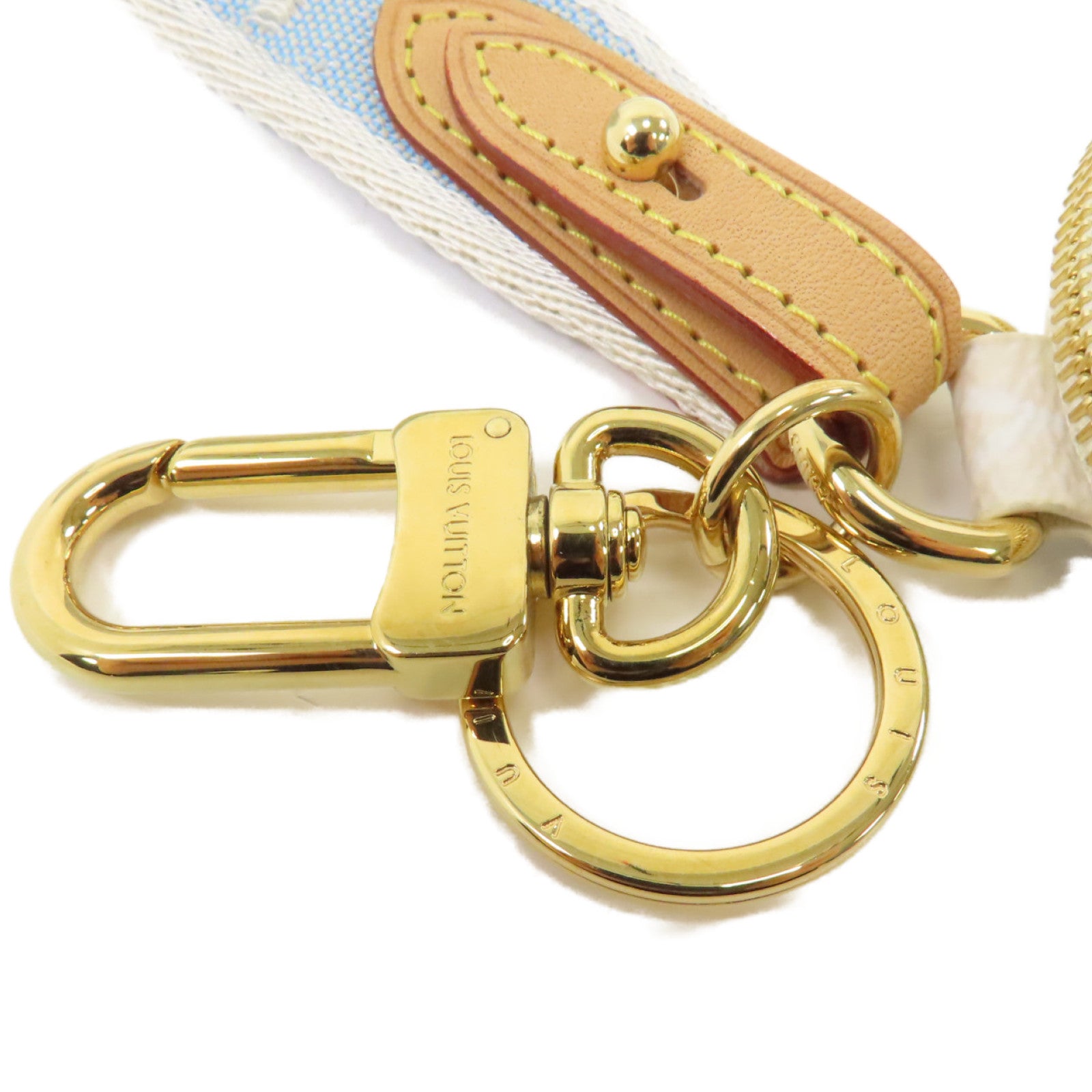 LOUIS VUITTON 【激減優惠】By The Pool Porte cles Illustre Key Holder金扣鎖匙扣白色/淺藍色