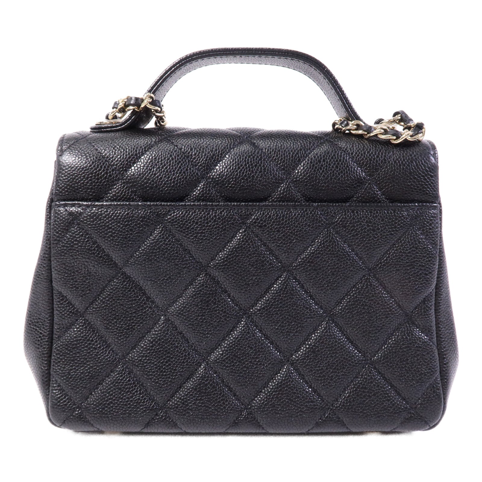 CHANEL 牛皮皮革Business Affinity Small金扣鏈帶手挽肩背兩用袋