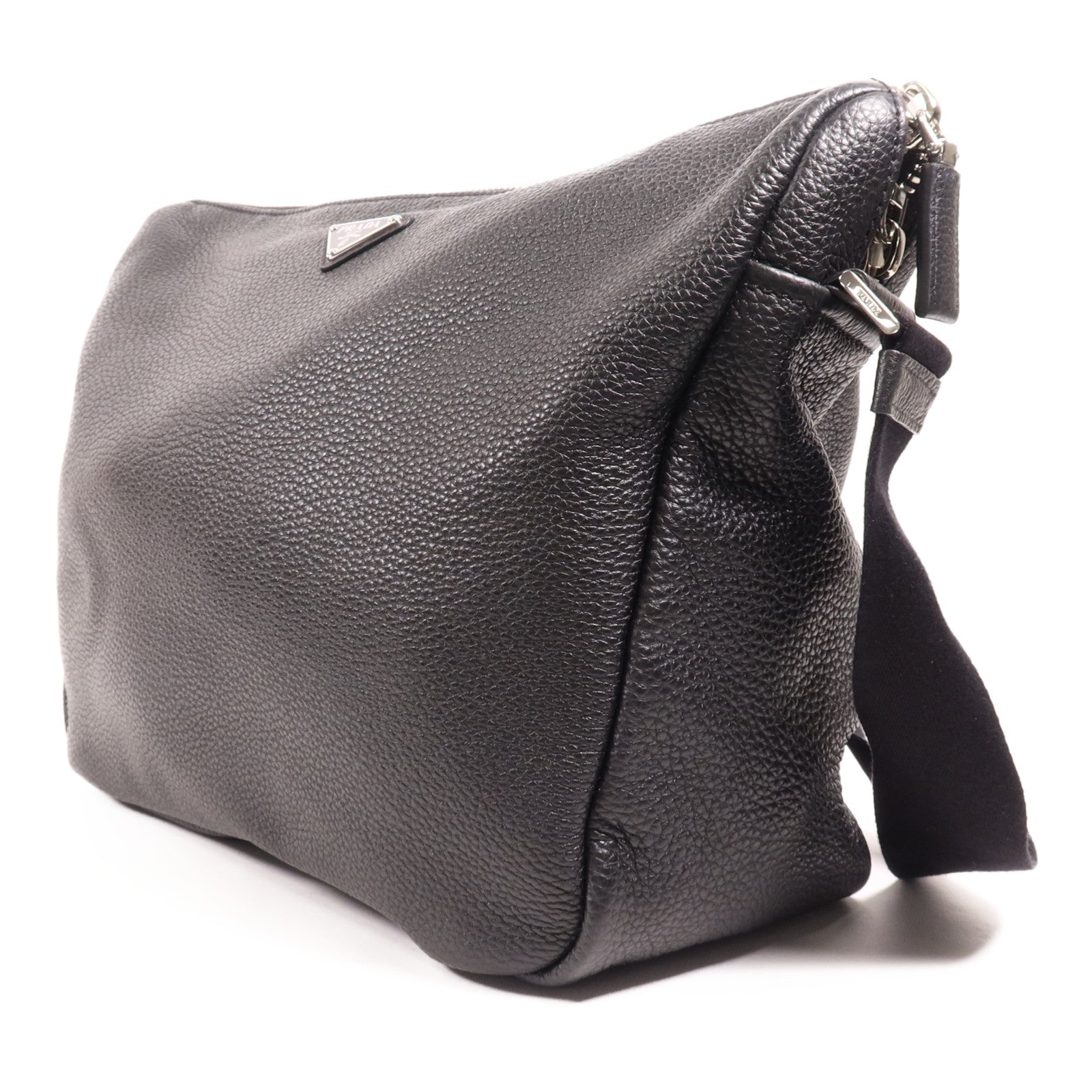 PRADA 牛皮皮革Shoulder Bag銀扣肩背袋