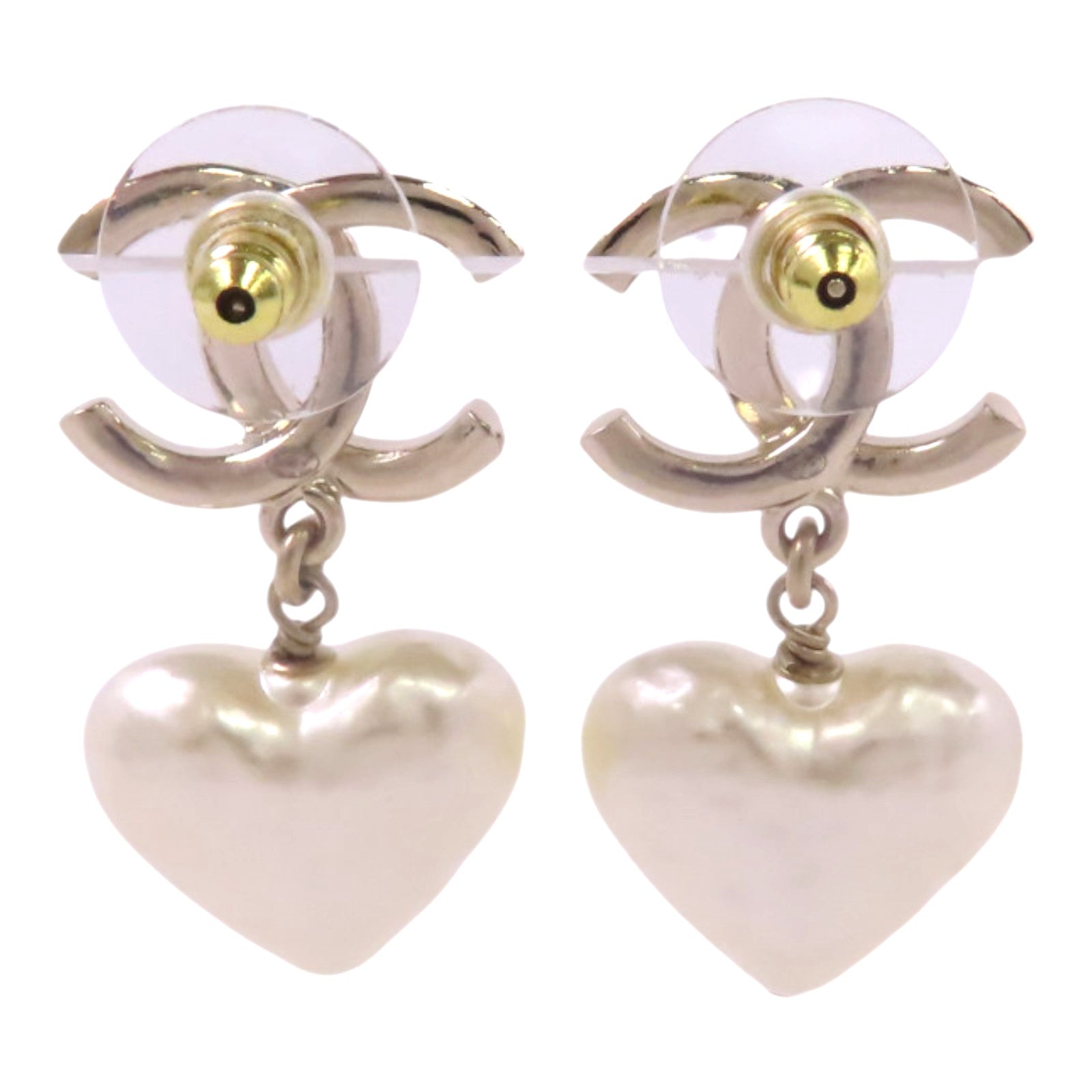 CHANEL 金屬/仿珍珠Earrings金扣耳環