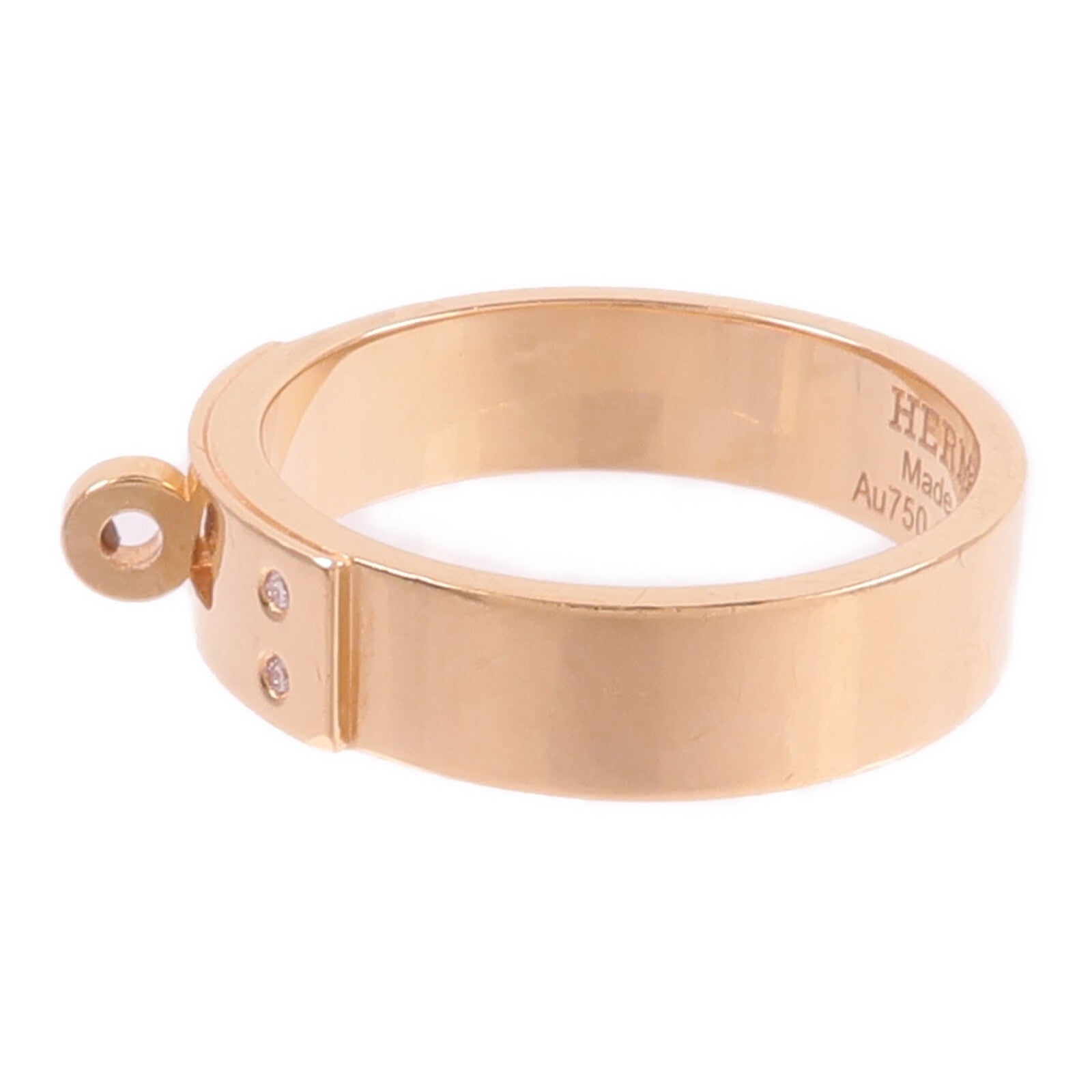 HERMES 18K玫瑰金Kelly Ring鑽石戒指