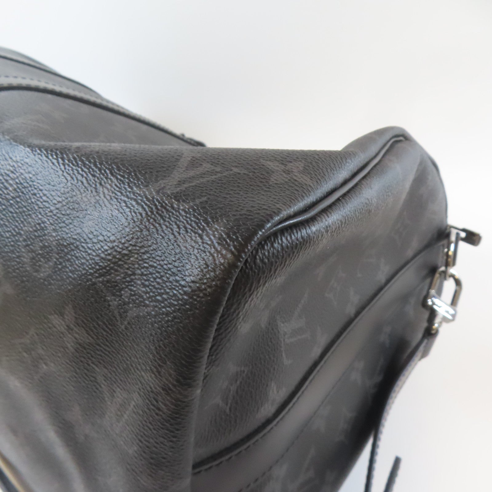LOUIS VUITTON 【激減優惠】Monogram Eclipse Keepall Bandouliere 45銀扣手挽肩背兩用袋黑色