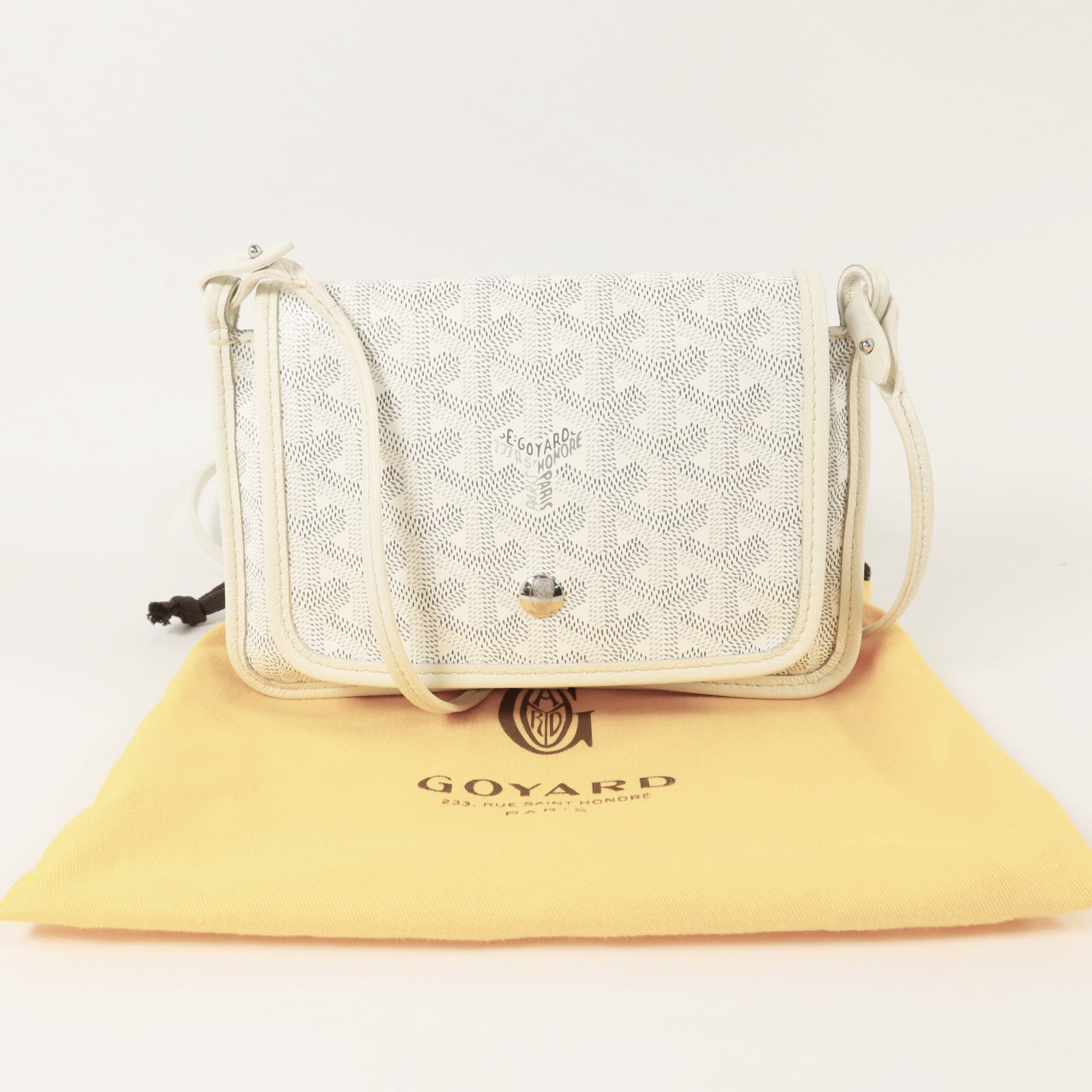 GOYARD 塗層帆布Plumet Pocket Wallet銀扣肩背袋