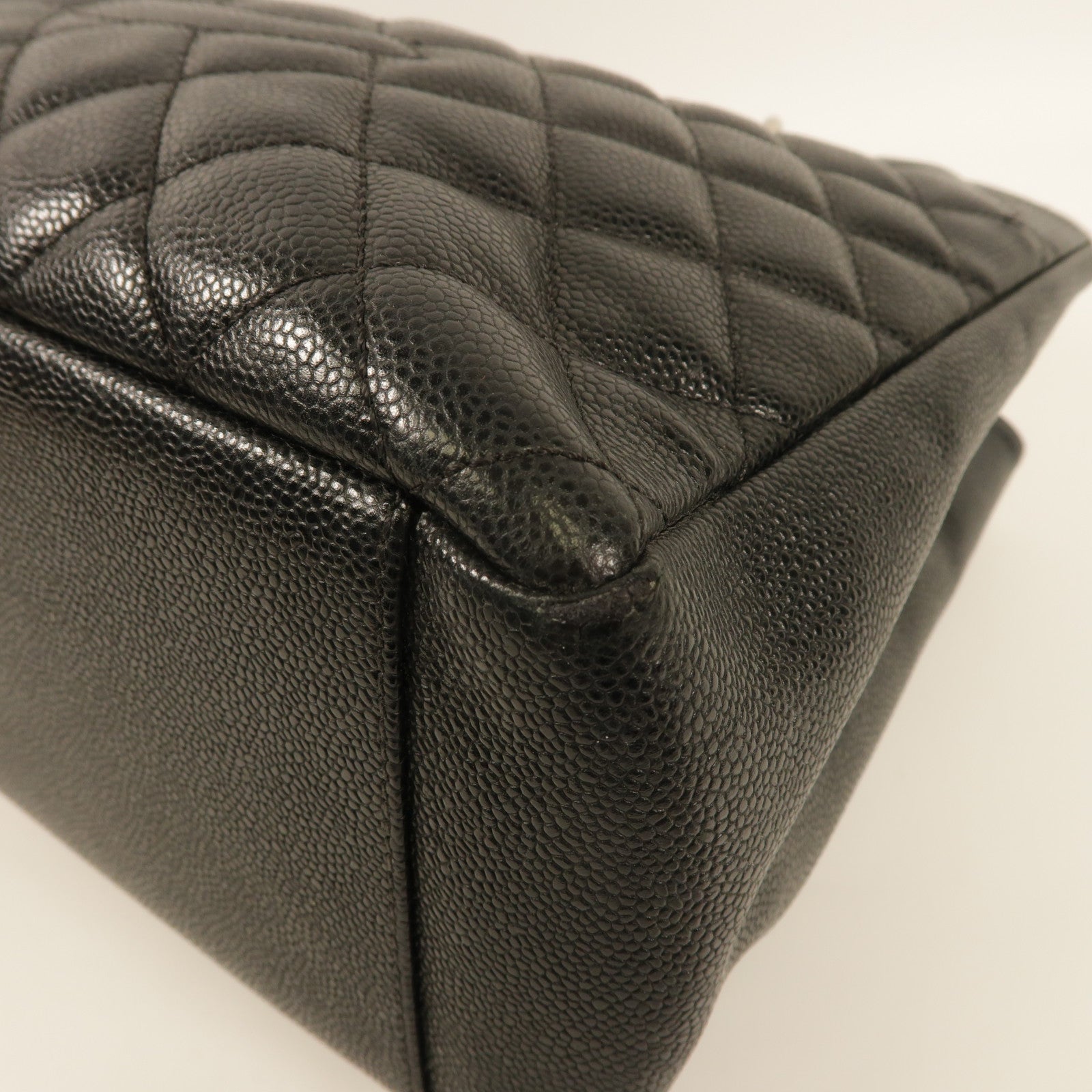 CHANEL 牛皮皮革Grand Shopping Tote Bag銀扣鏈帶肩背袋