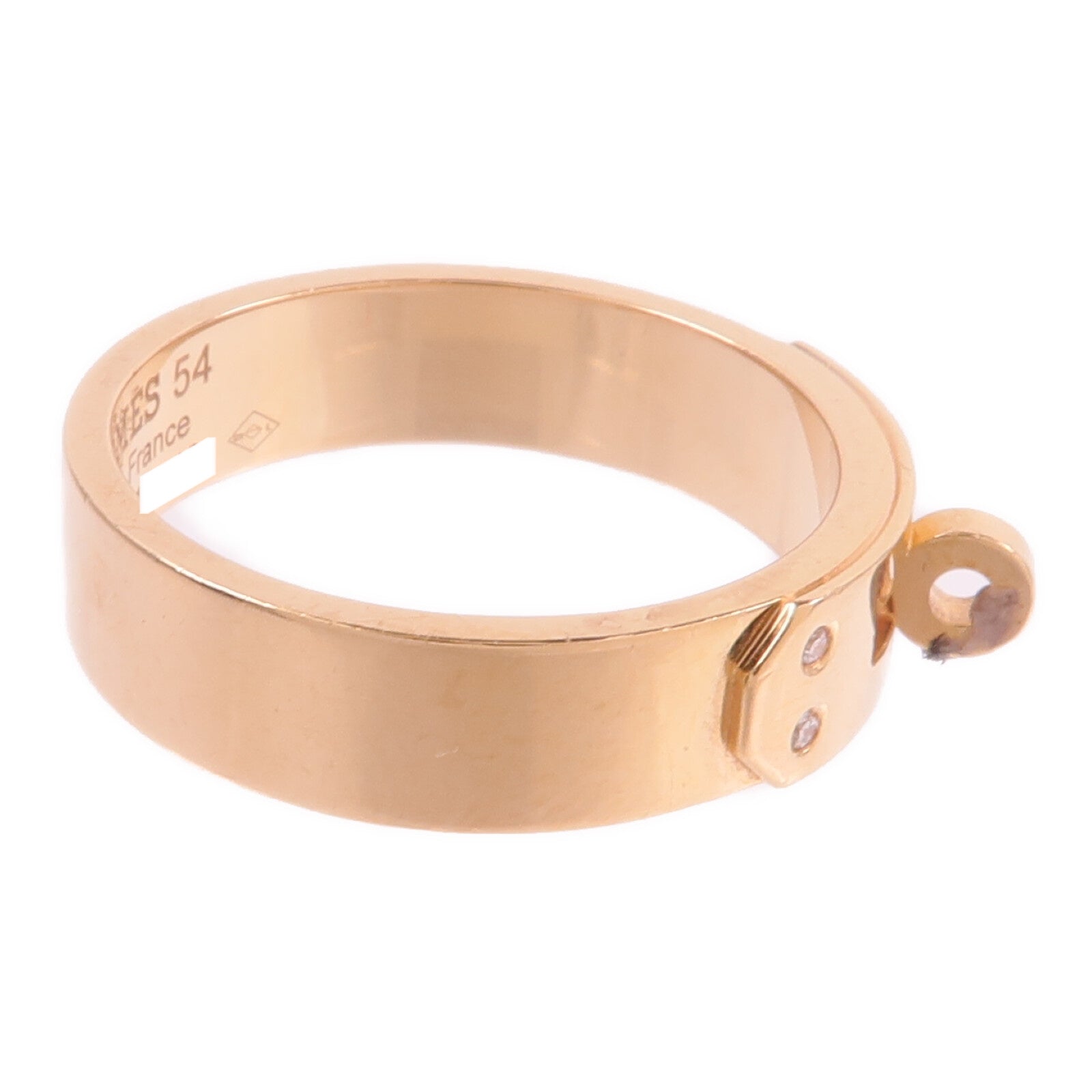 HERMES 18K玫瑰金Kelly Ring鑽石戒指