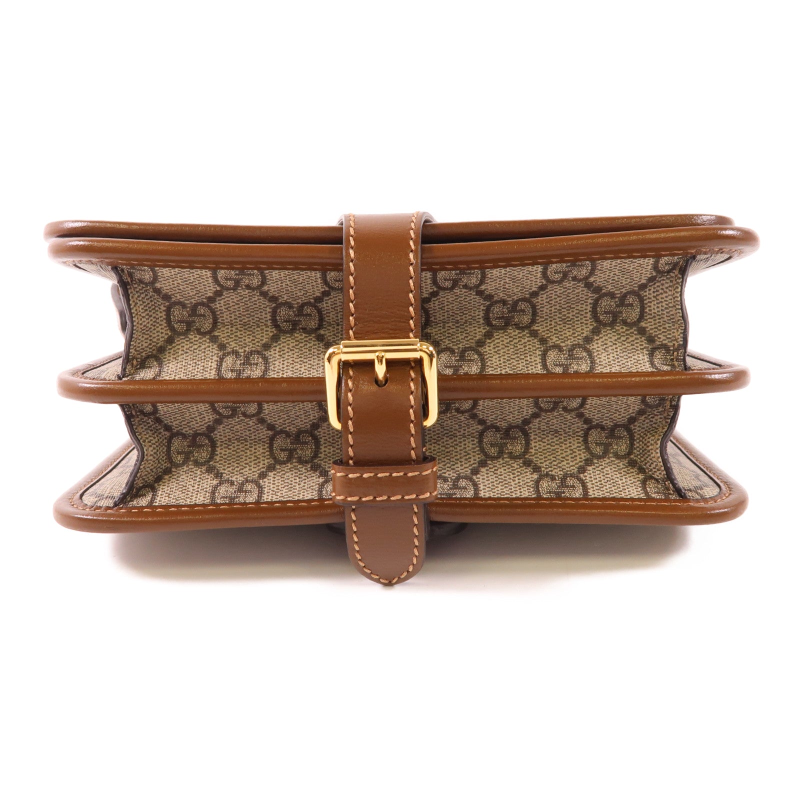 GUCCI GG GHW Shoulder Bag 67620.525040 PVC Coated Canvas Brown