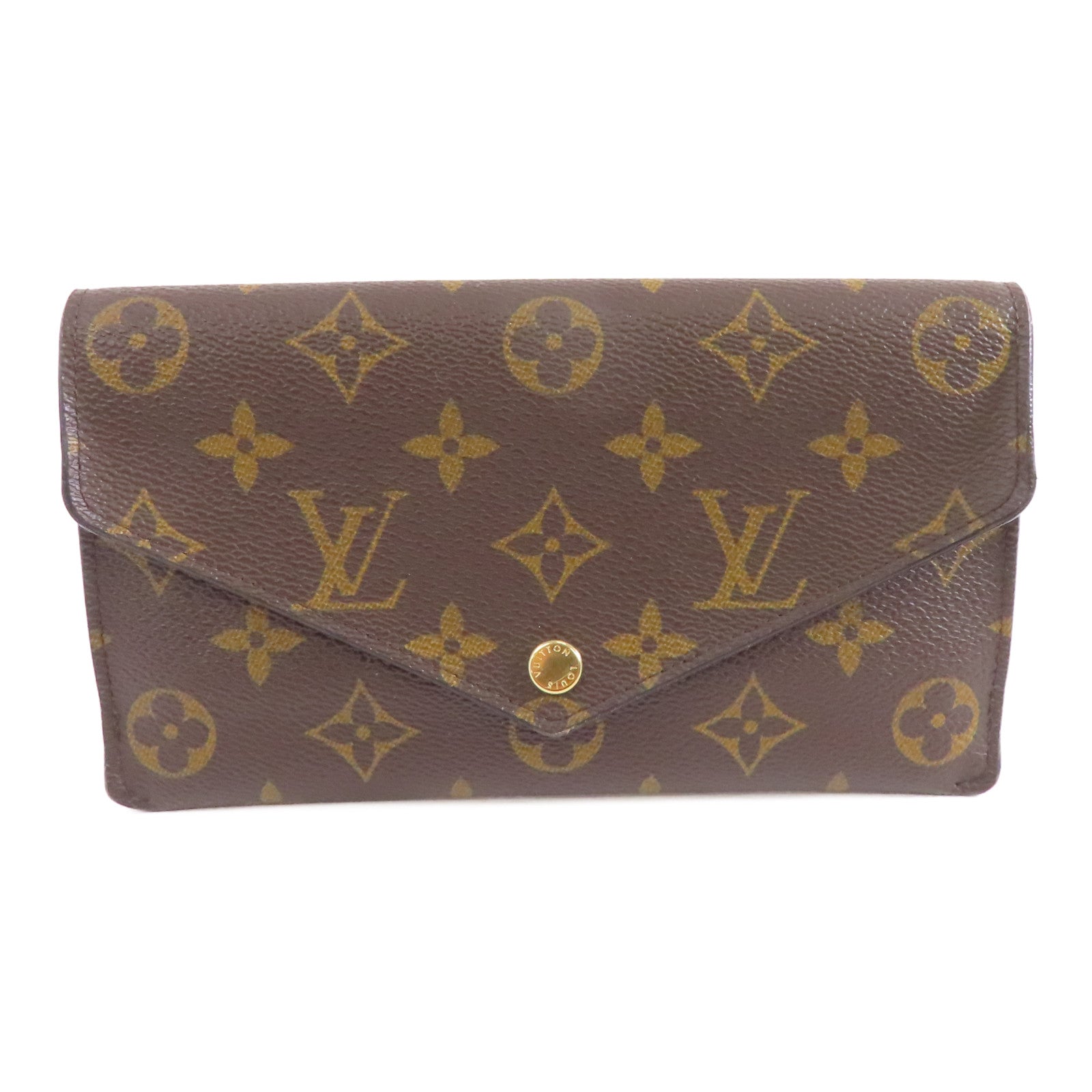 LOUIS VUITTON Monogram Long Wallet金扣長錢包棕色