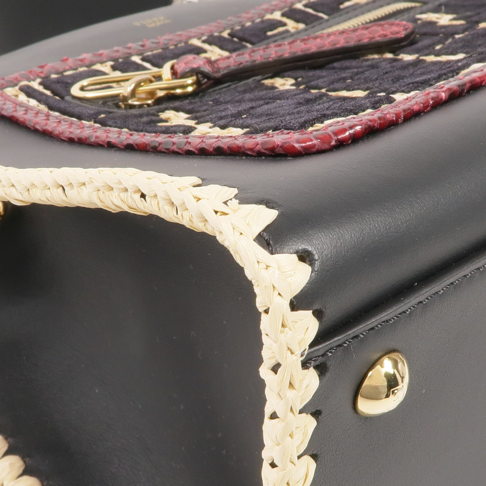 FENDI 牛皮皮革/蛇皮皮革2 Way Shoulder手挽肩背兩用袋