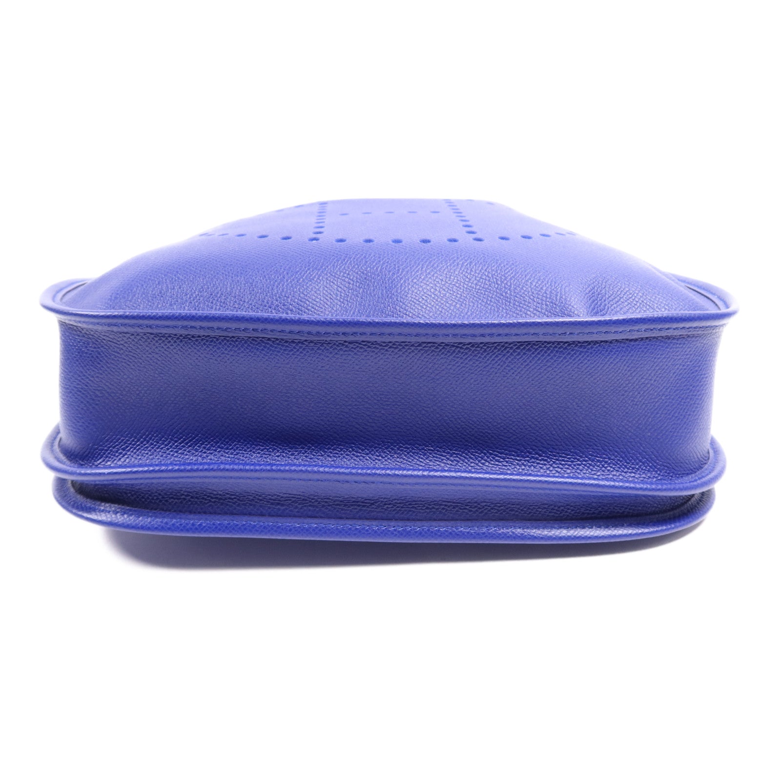 HERMES Epsom皮革Evelyne PM銀扣肩背袋Bleu Electrique