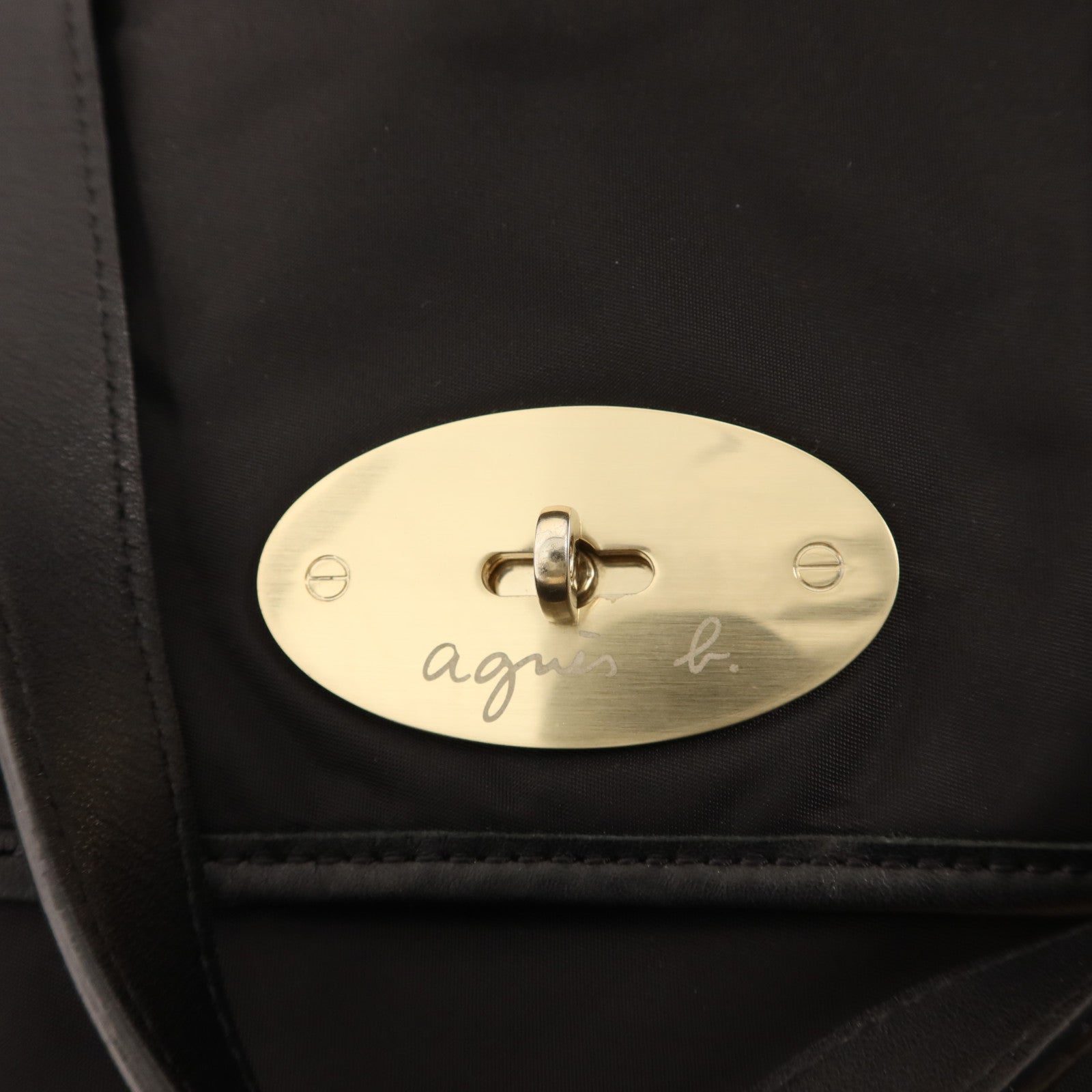 agnes b. 尼龍Shoulder Bag銀扣肩背袋