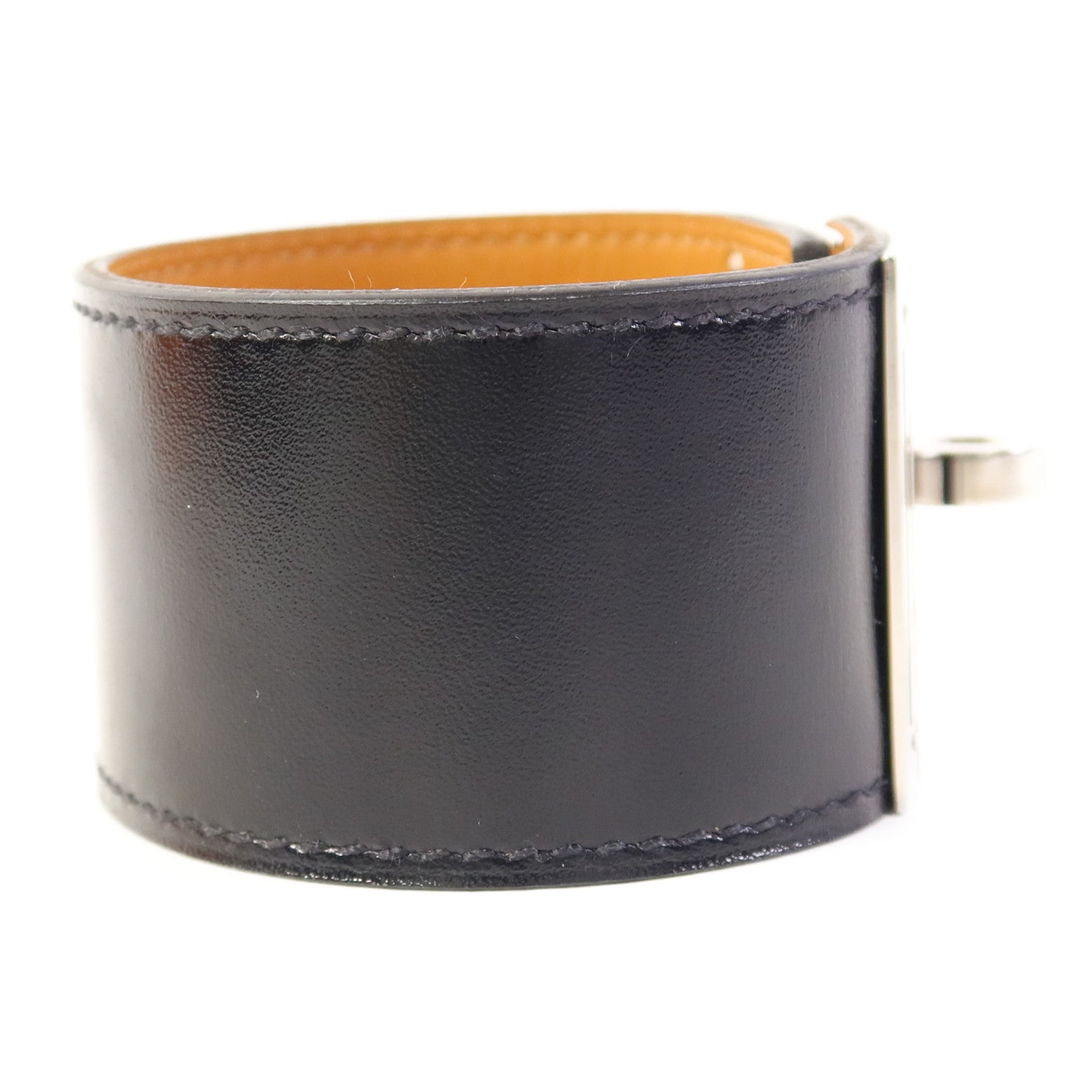 HERMES 皮革Kelly Dog銀扣手鐲