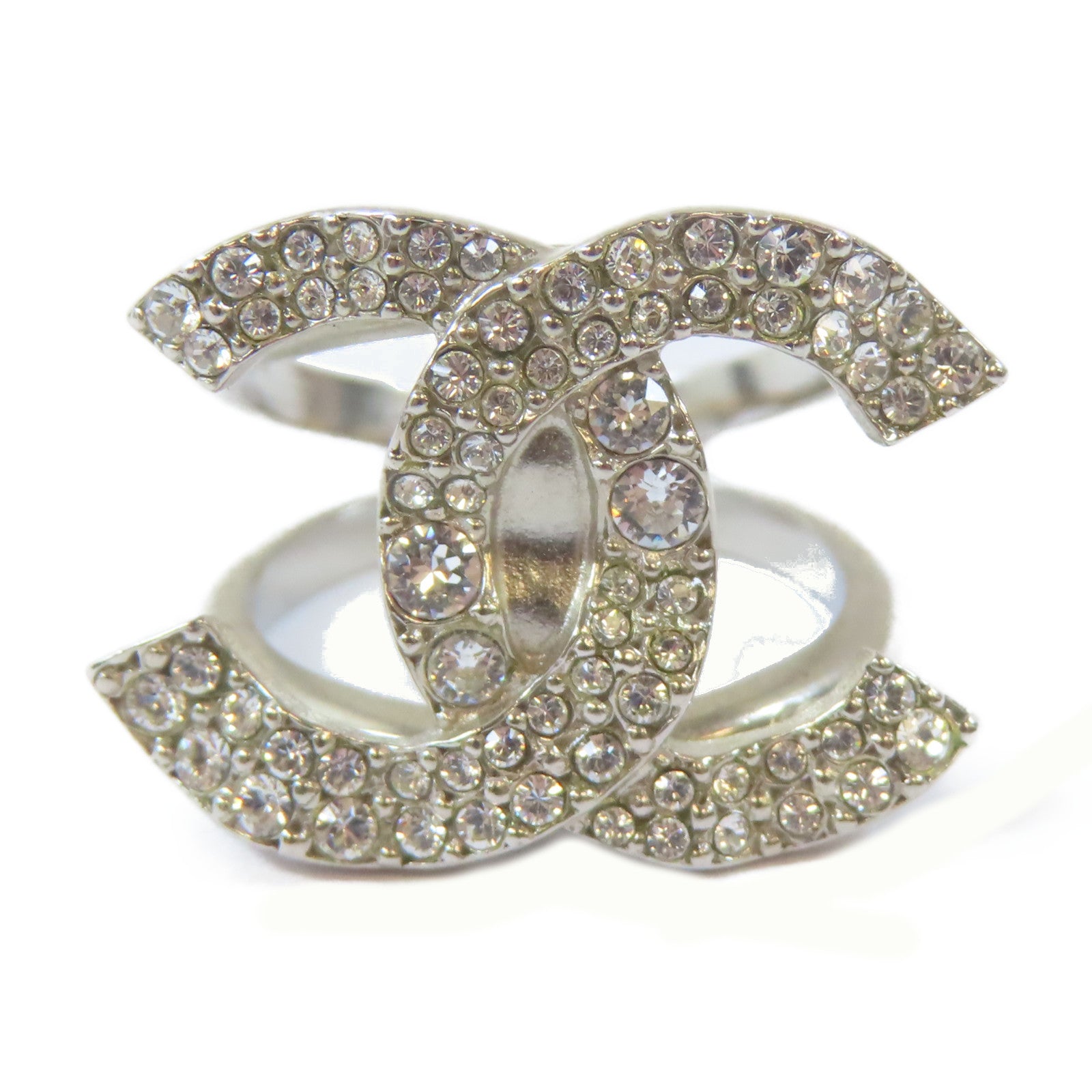 CHANEL 金屬/水晶Ring戒指US#6
