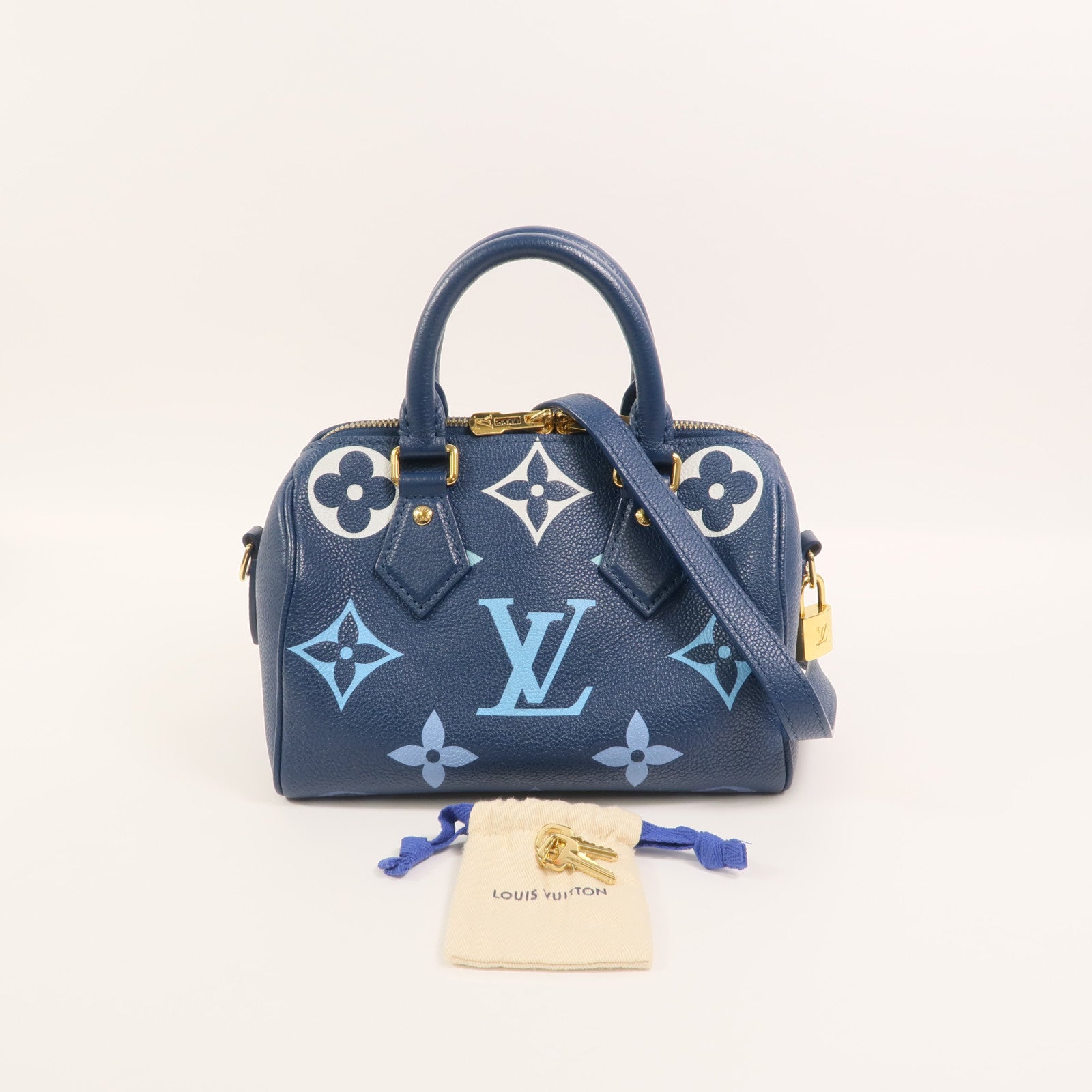 LOUIS VUITTON Monogram Empreinte Speedy Bandouliere 20手挽肩背兩用袋