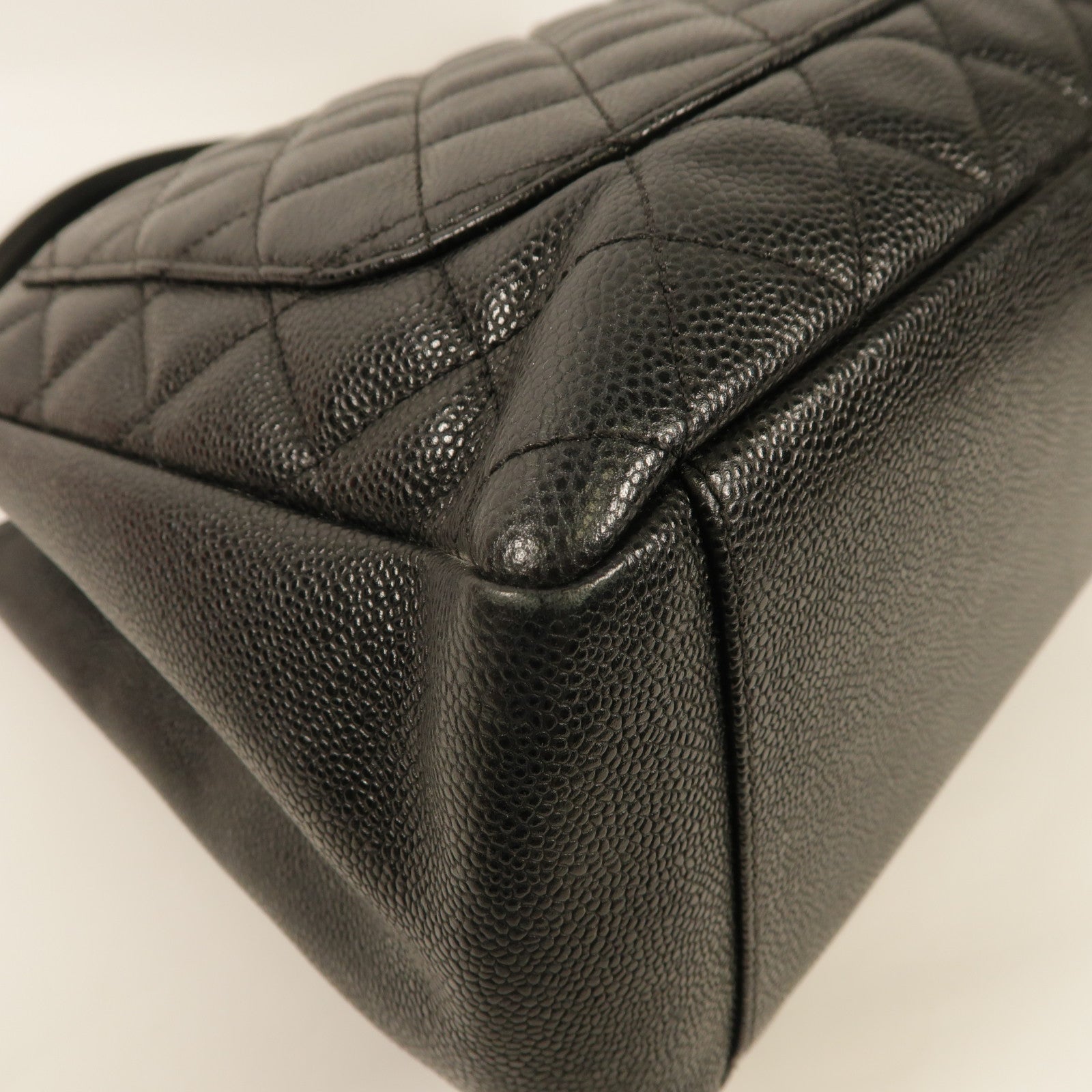 CHANEL 牛皮皮革Grand Shopping Tote Bag銀扣鏈帶肩背袋