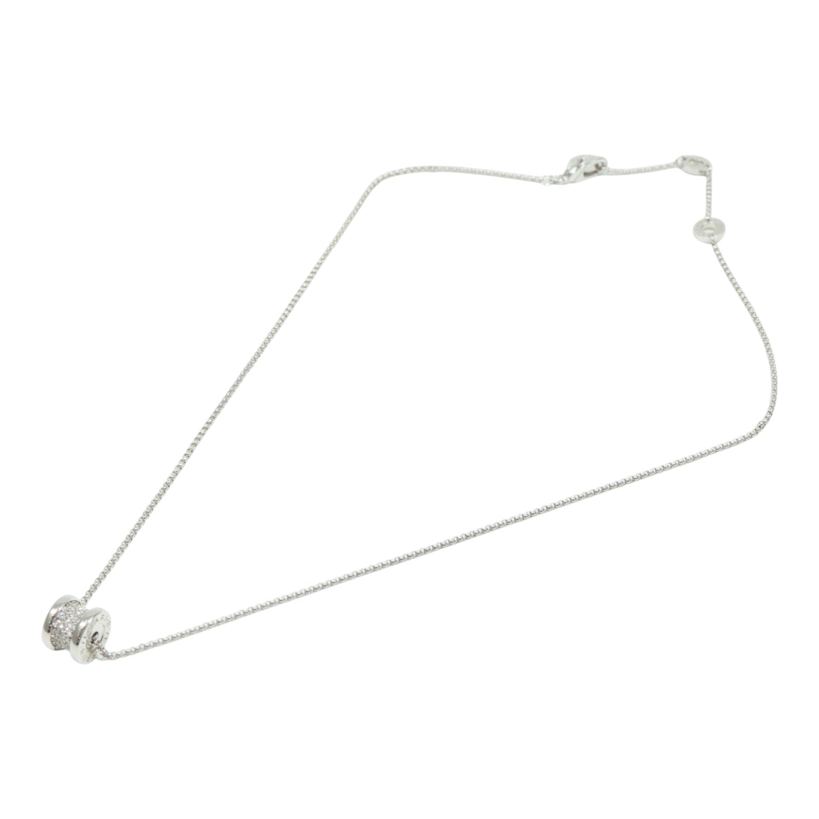 BVLGARI 18K白金B-zero1 Necklace With Pave Diamonds鑽石項鍊