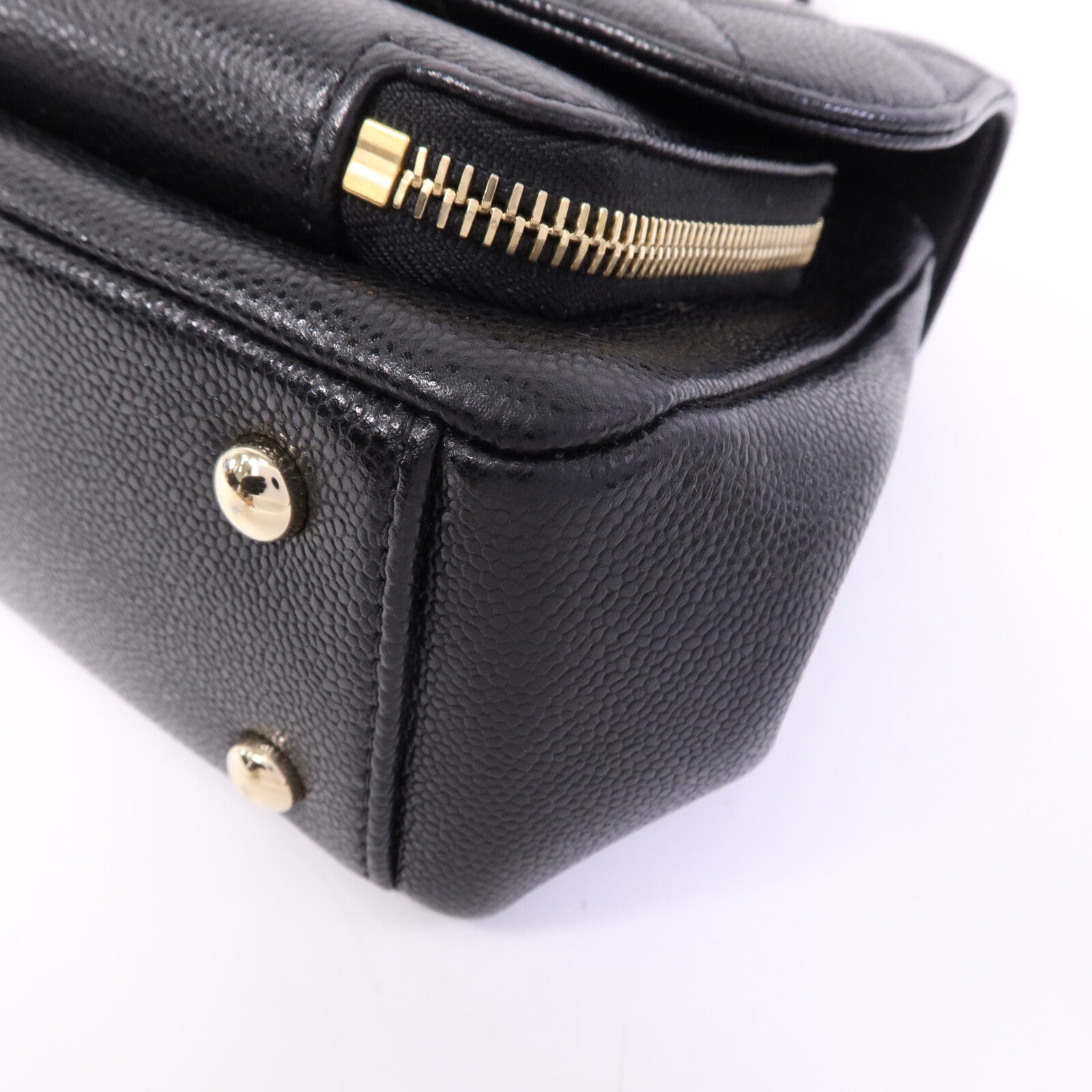 CHANEL 牛皮皮革Business Affinity Small金扣鏈帶手挽肩背兩用袋