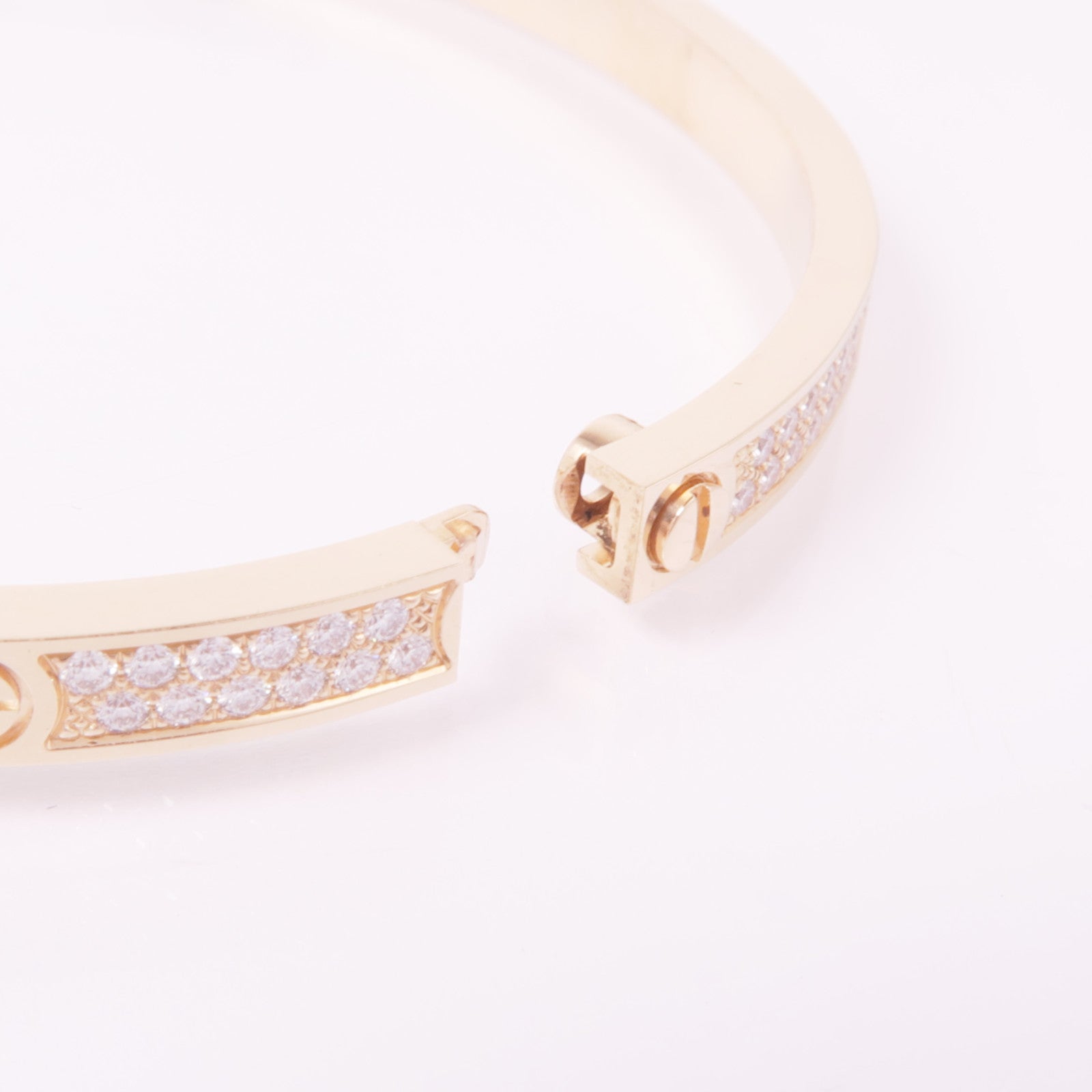 CARTIER 18K玫瑰金Love Bracelet Small Model Full Diamond鑽石手鐲Cartier#16