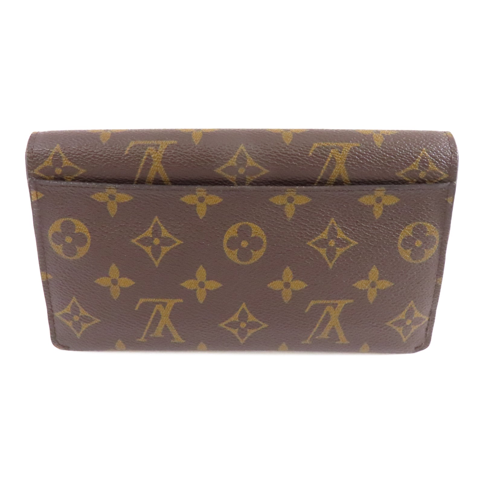 LOUIS VUITTON Monogram Long Wallet金扣長錢包棕色