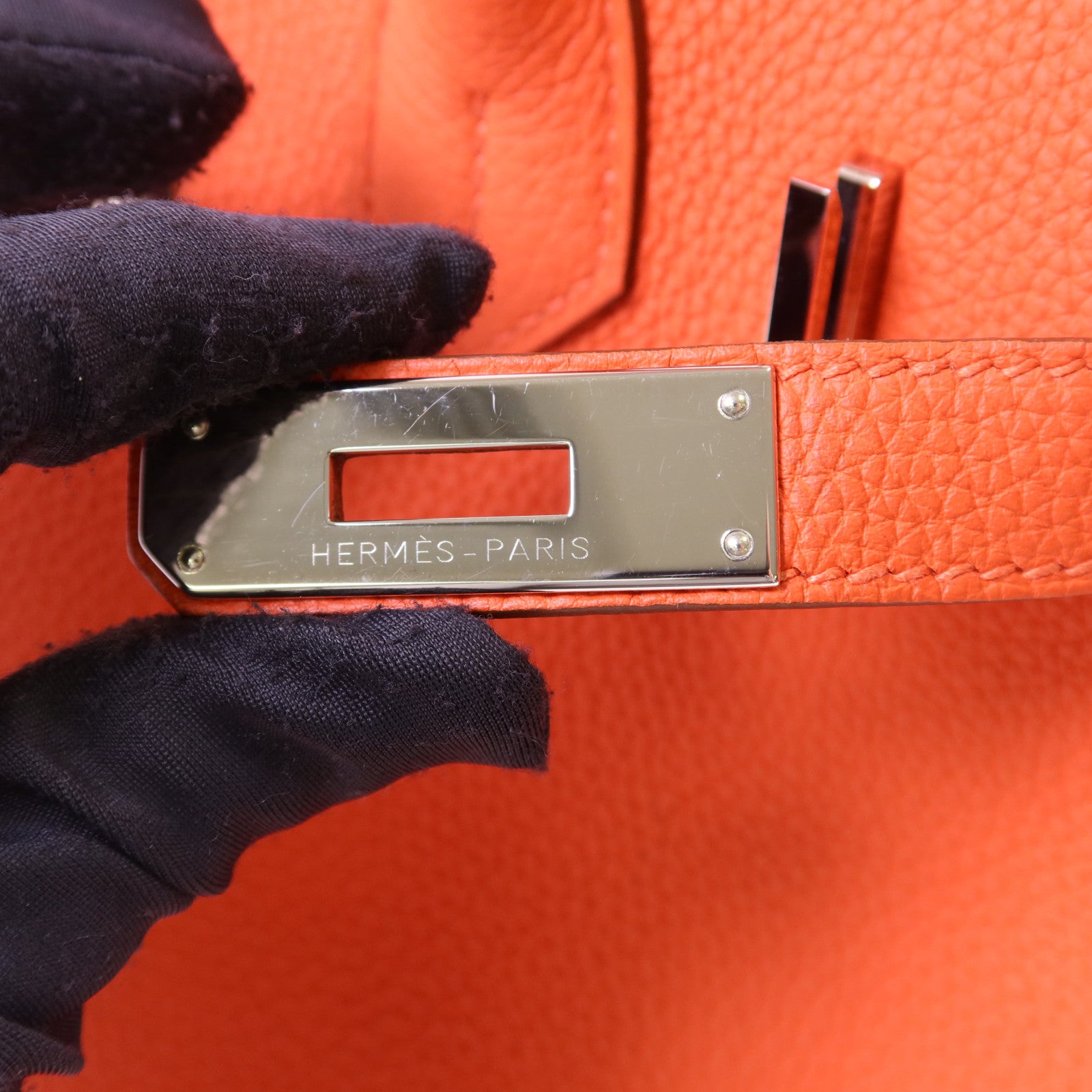 HERMES Togo皮革Birkin 30銀扣手挽袋Capucine